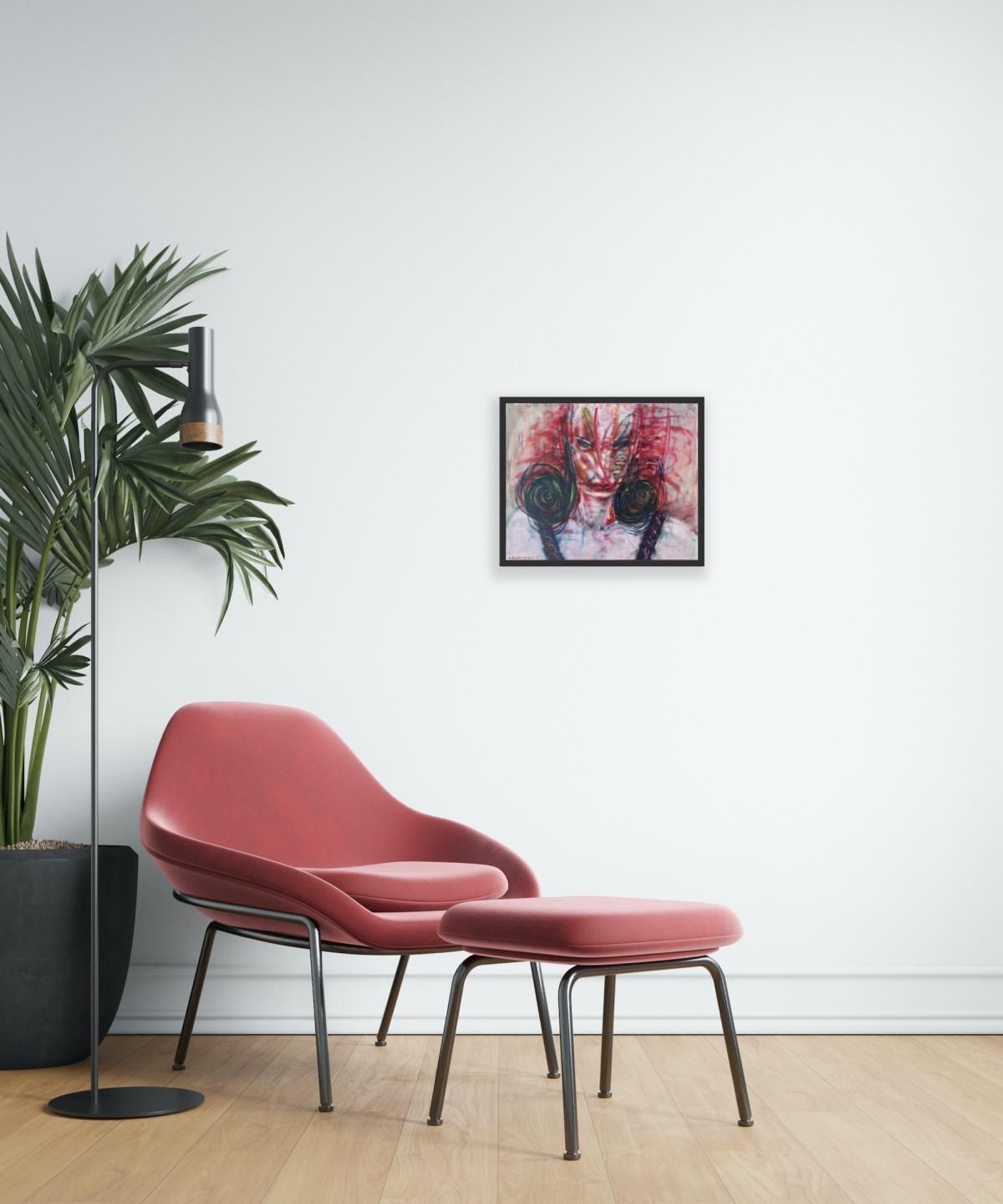 Marzena Kawalerowiczuntitled   Contemporary Polish Art, Expressionistic Portrait, Abstraction1991 photo furniture