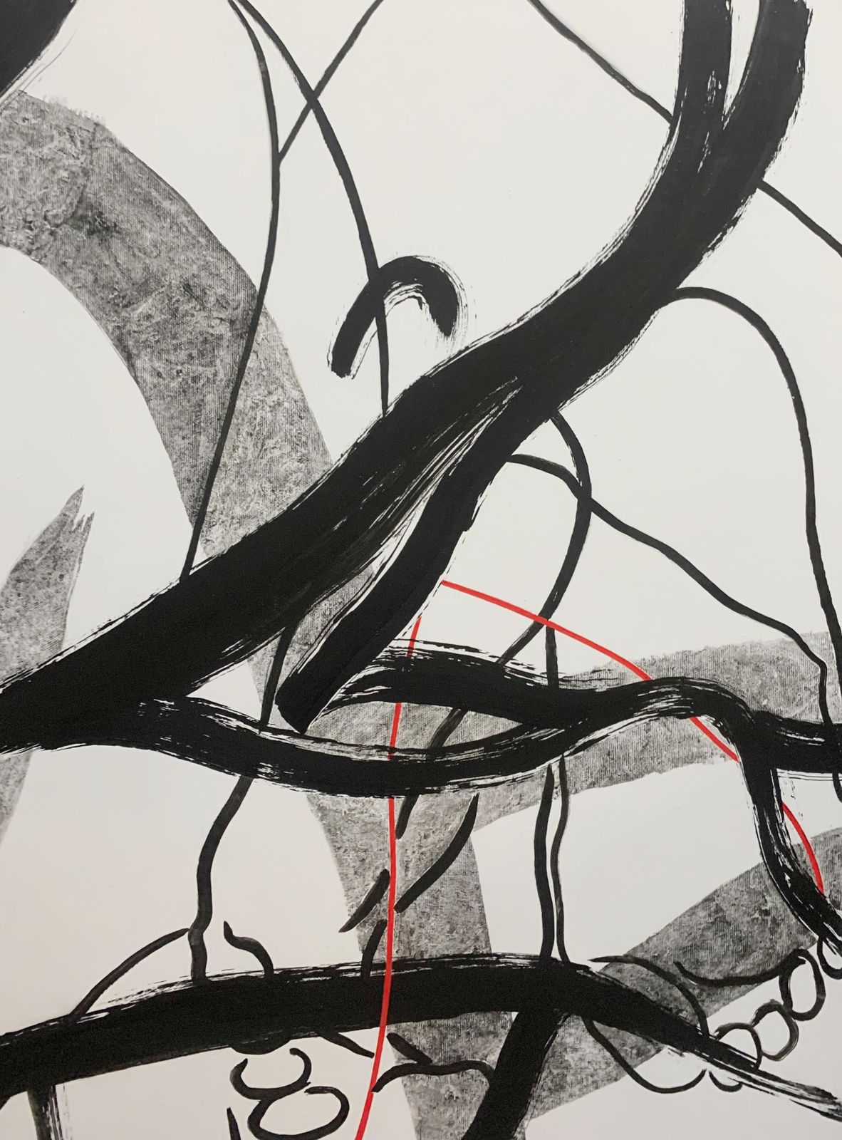 Luiza Kasprzykpermeation. 21th Century, Young Artist, Black And White Painting, Polish Art2022 photo vintage