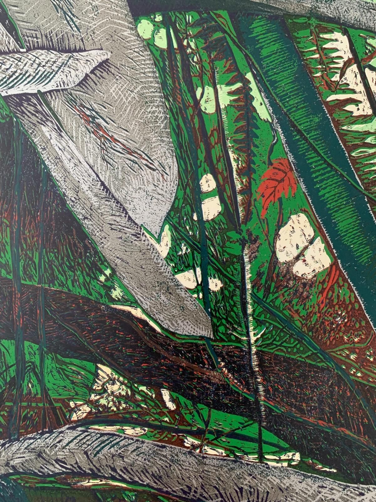 Marta Garbaczewskaforest 9   Contemporary Linocut, Flora, Nature, Polish Artist, Young Art2019 photo for sale