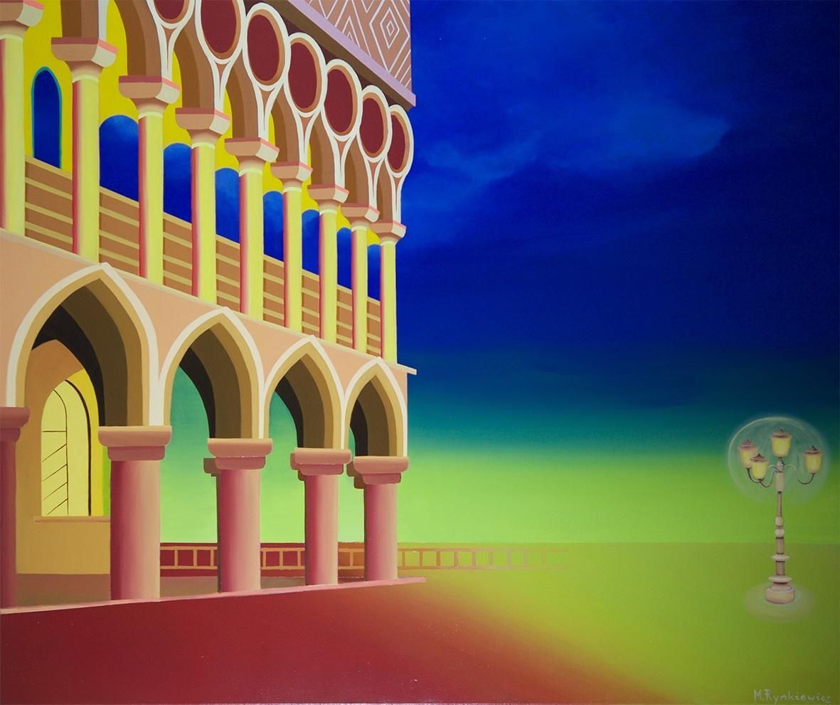 Marta Rynkiewiczsan Marco Square. 21st Century, Figurative Acrylic Painting, Pop Art, Surrealist2018