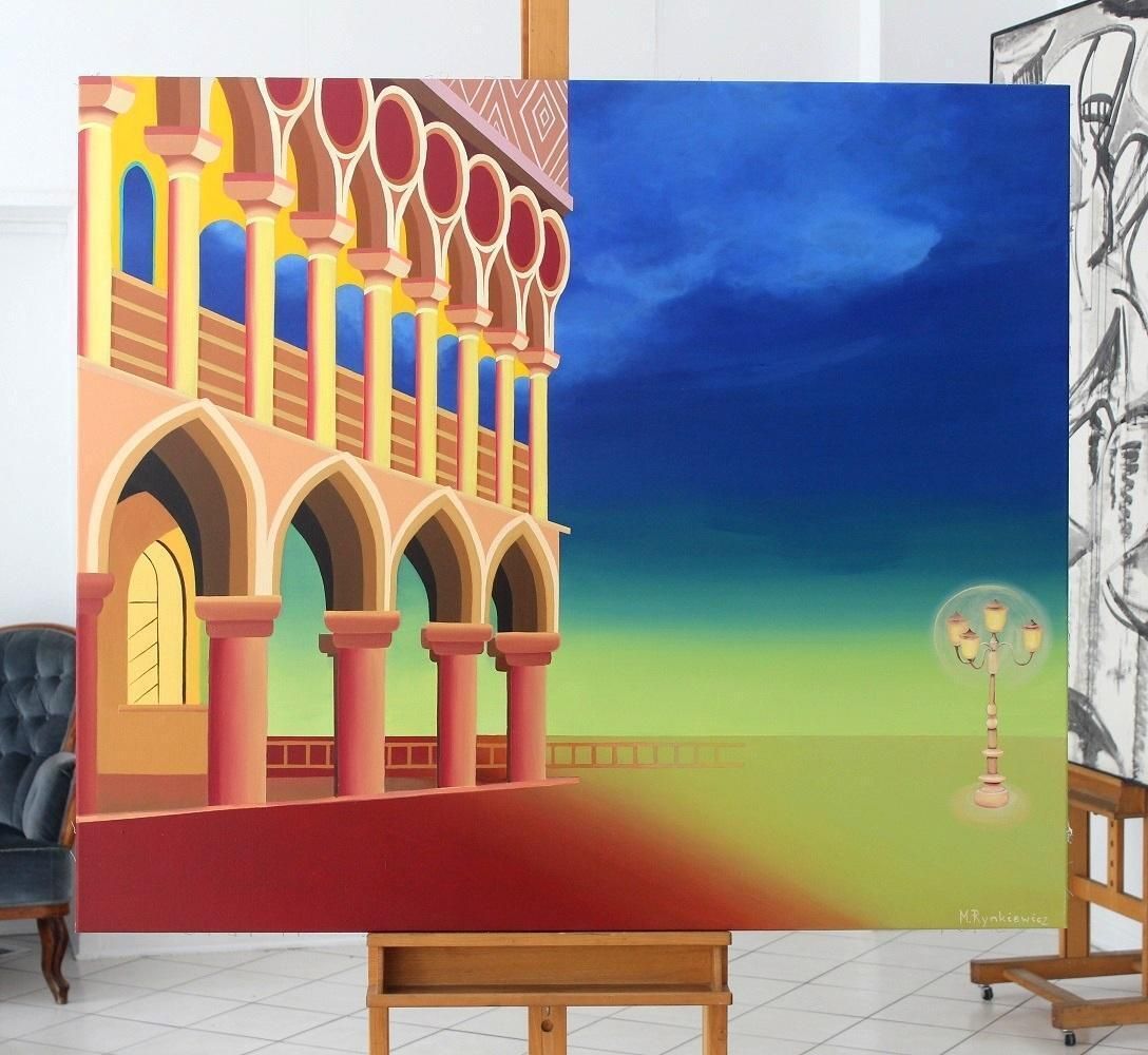 Marta Rynkiewiczsan Marco Square. 21st Century, Figurative Acrylic Painting, Pop Art, Surrealist2018 photo Art