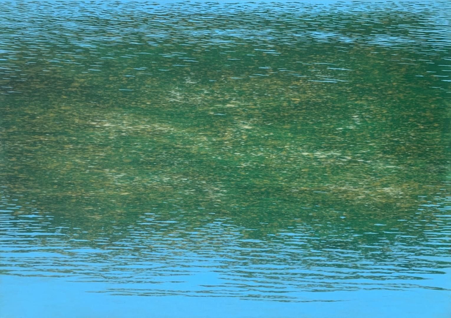 Tomek Mistaknoise. Acrylics Painting, Waterscape & Abstract, Green & Blue, Polish Artist2022