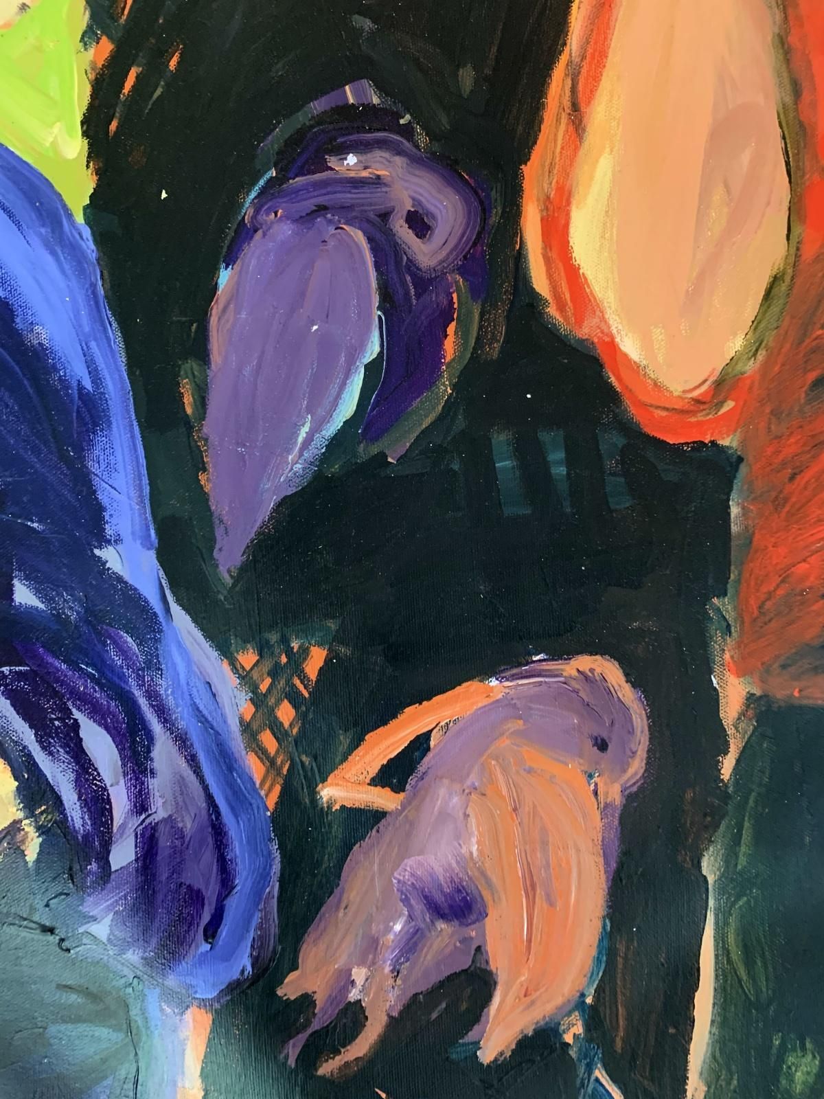 Monika Rossachildren With Birds. Contemporary Figurative Oil Painting, Colorful, Dynamic2012 photo furniture