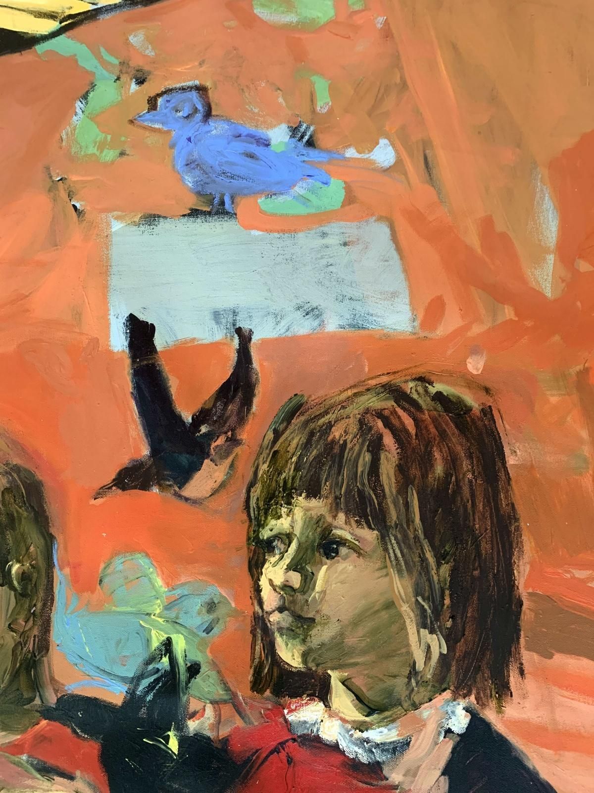 Monika Rossachildren With Birds. Contemporary Figurative Oil Painting, Colorful, Dynamic2012 photo vinterior
