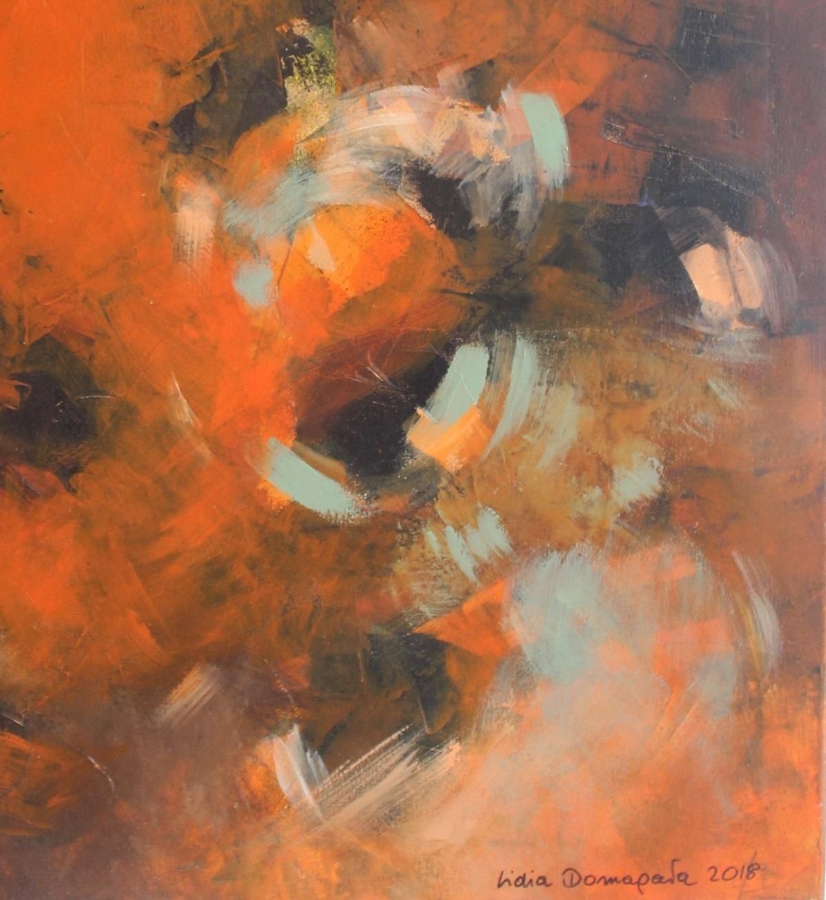 Lidia Domagałaheat   Xxi Century, Acrylic Painting, Abstraction, Colourful, Warm Tones2018 photo for sale