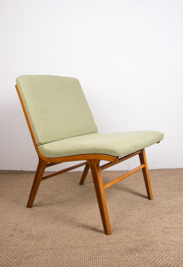 Canapé danois 3 places en hêtre lamellé et acajou, modèle AX, par Peter Hvidt et Orla Molgaard Nielsen pour Fritz Hansen, 1960. photo furniture