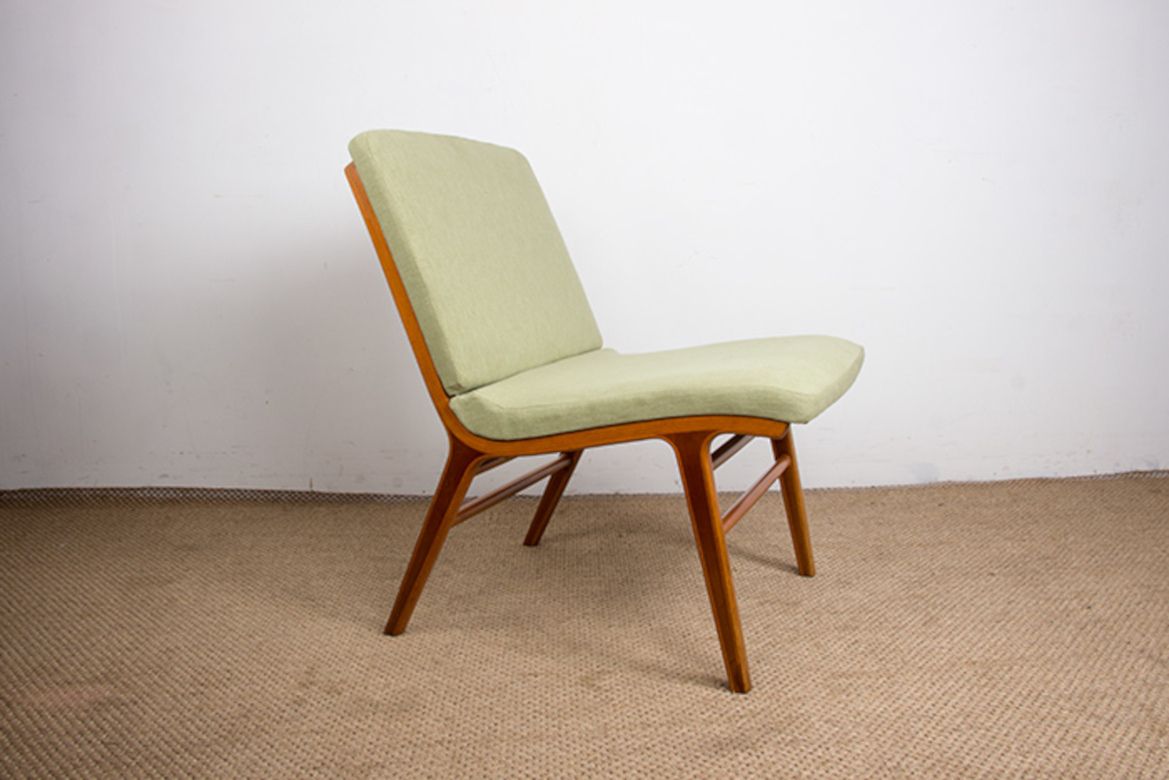 Canapé danois 3 places en hêtre lamellé et acajou, modèle AX, par Peter Hvidt et Orla Molgaard Nielsen pour Fritz Hansen, 1960. photo Mobilier