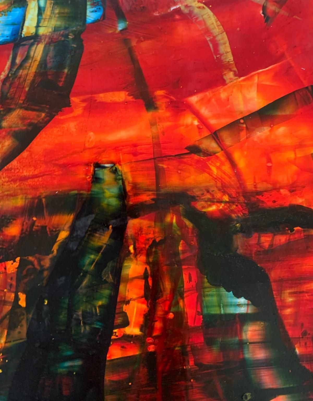 Monika Rossamodality 17. Abstraction Acrylic Painting On Board, Colorful, Polish Artist2024 photo for sale