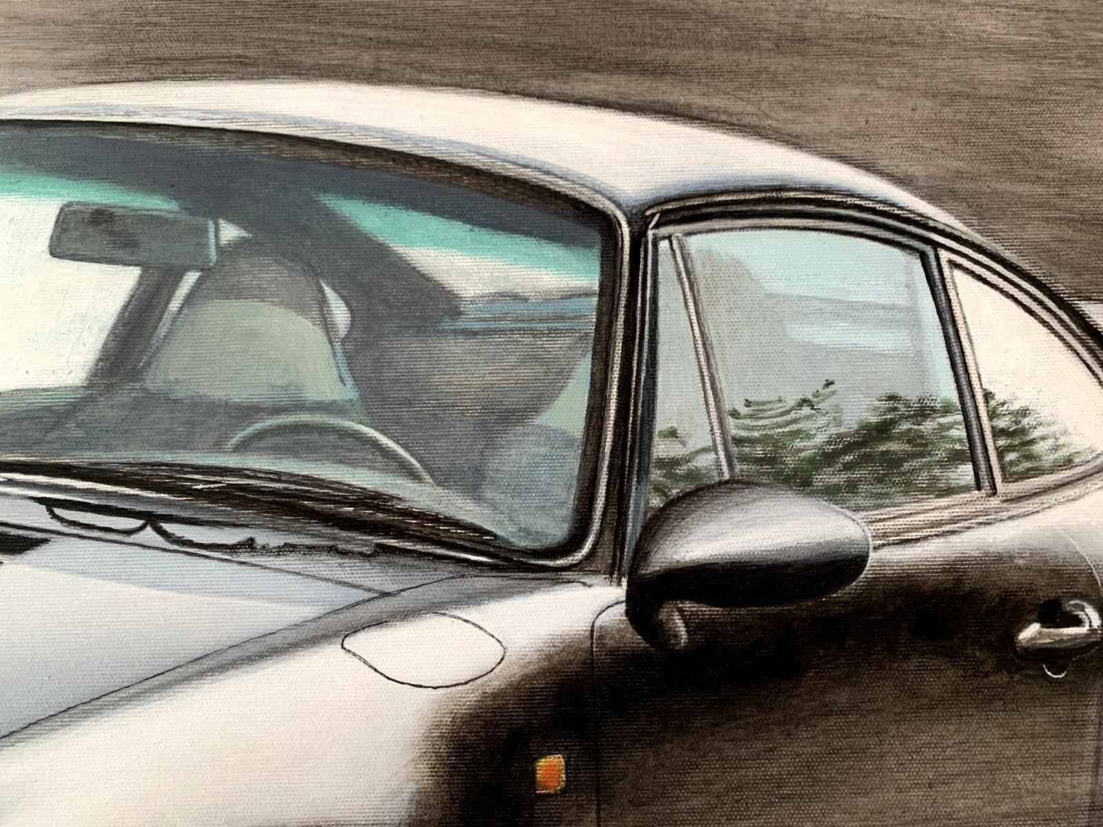Michal Wojtysiakporsche 993. Contemporary Figurative Acrylic Painting, Realistic Car, Polish Art2023 photo 1276.0