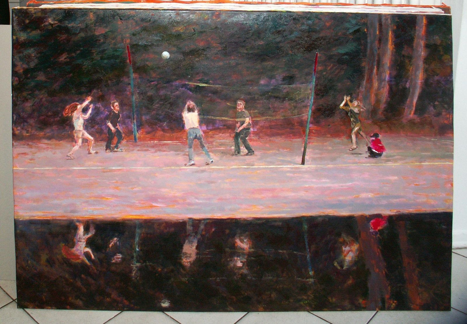 Dorota Zych Charaziakvolleyball   Xxi Century Contemporary Figurative Oil Painting, Sport, Landscape2010 photo furniture