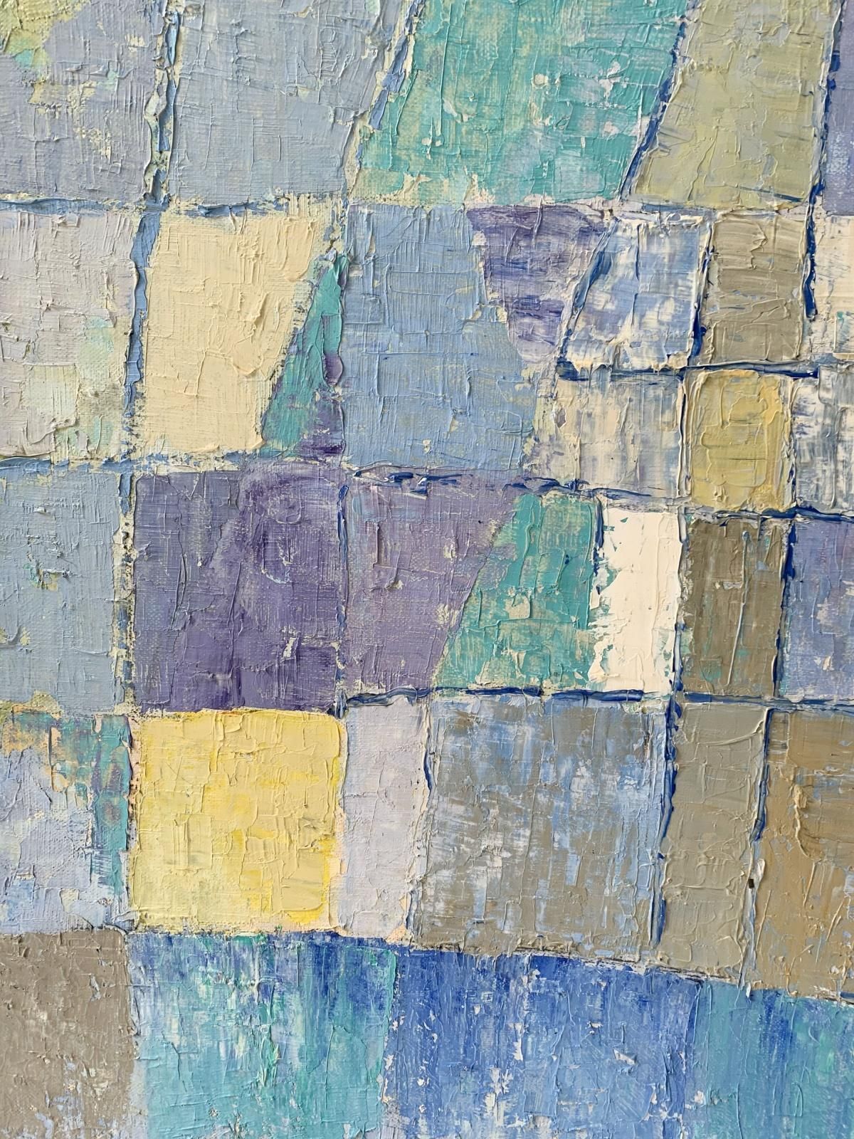 Ellis Ostrowskablues Abstraction   Xxi Century, Contemporary Oil Abstract Painting2005 photo Art