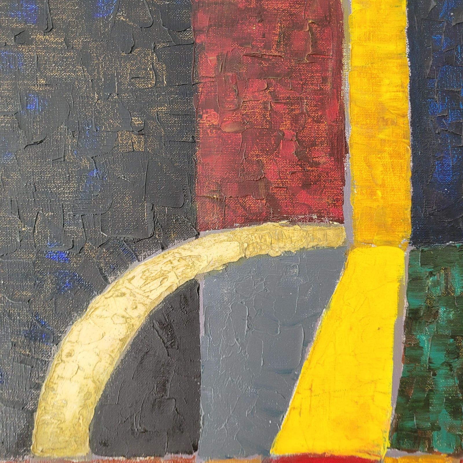 Ellis Ostrowskanight Rendez Vous   Oil Abstract Painting, Dark Colors, Geometric, Colorful2007 photo buy