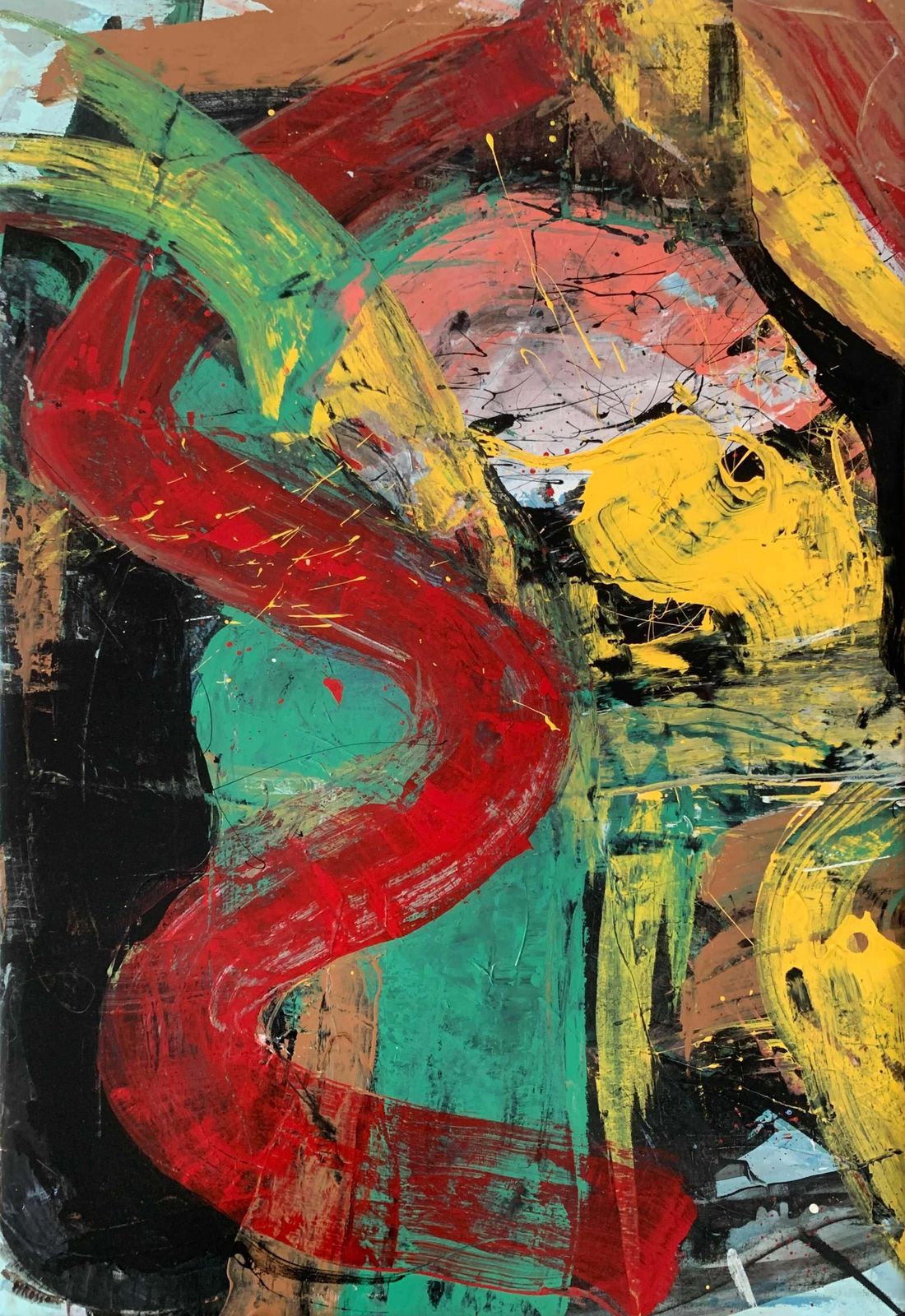 Monika Rossaabstraction. Contemporary Abstract Oil Painting, Colorful, Dynamic, Polish Art2023
