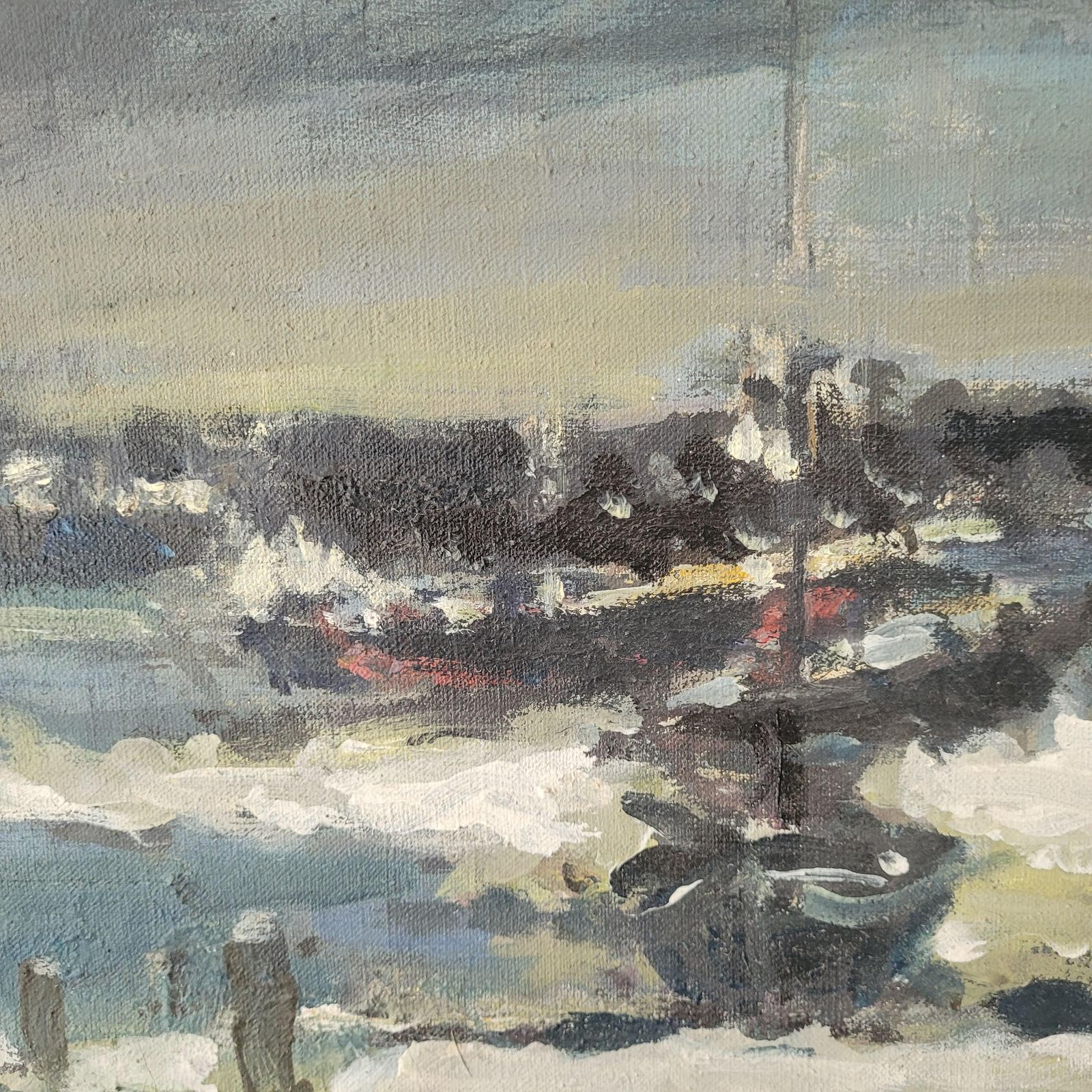 Magdalena Spasowiczthe Sea, Boats. Oil On Canvas, Figurative, Landscape, Marine, Polish Artist1998 photo buy