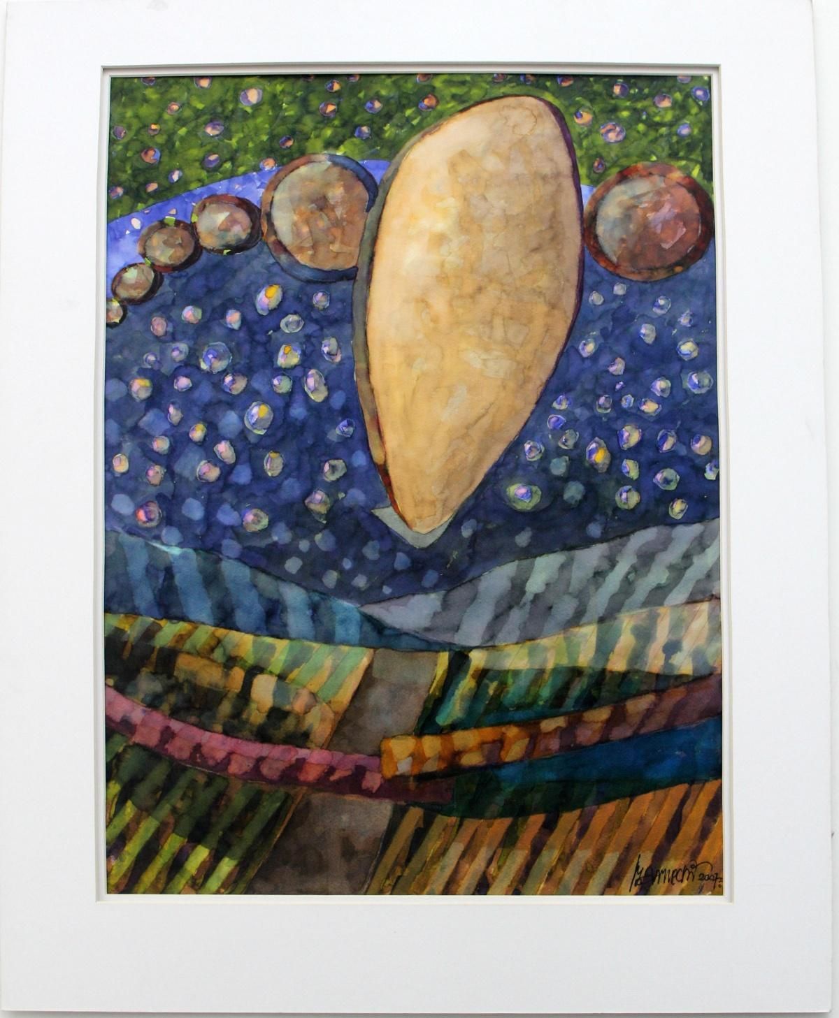 Tadeusz Czarneckiabstraction   Xxi Century, Contemporary Abstract Watercolor Painting, Colorful2007 photo furniture