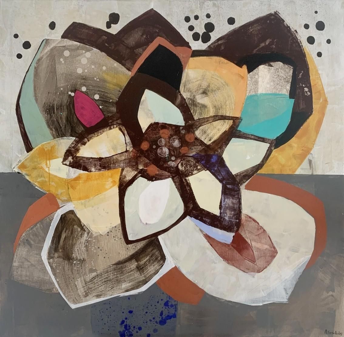 Anna Masiul Gozdeckalotus   Contemporary Abstract Painting Acrylics, Polish Artist2023