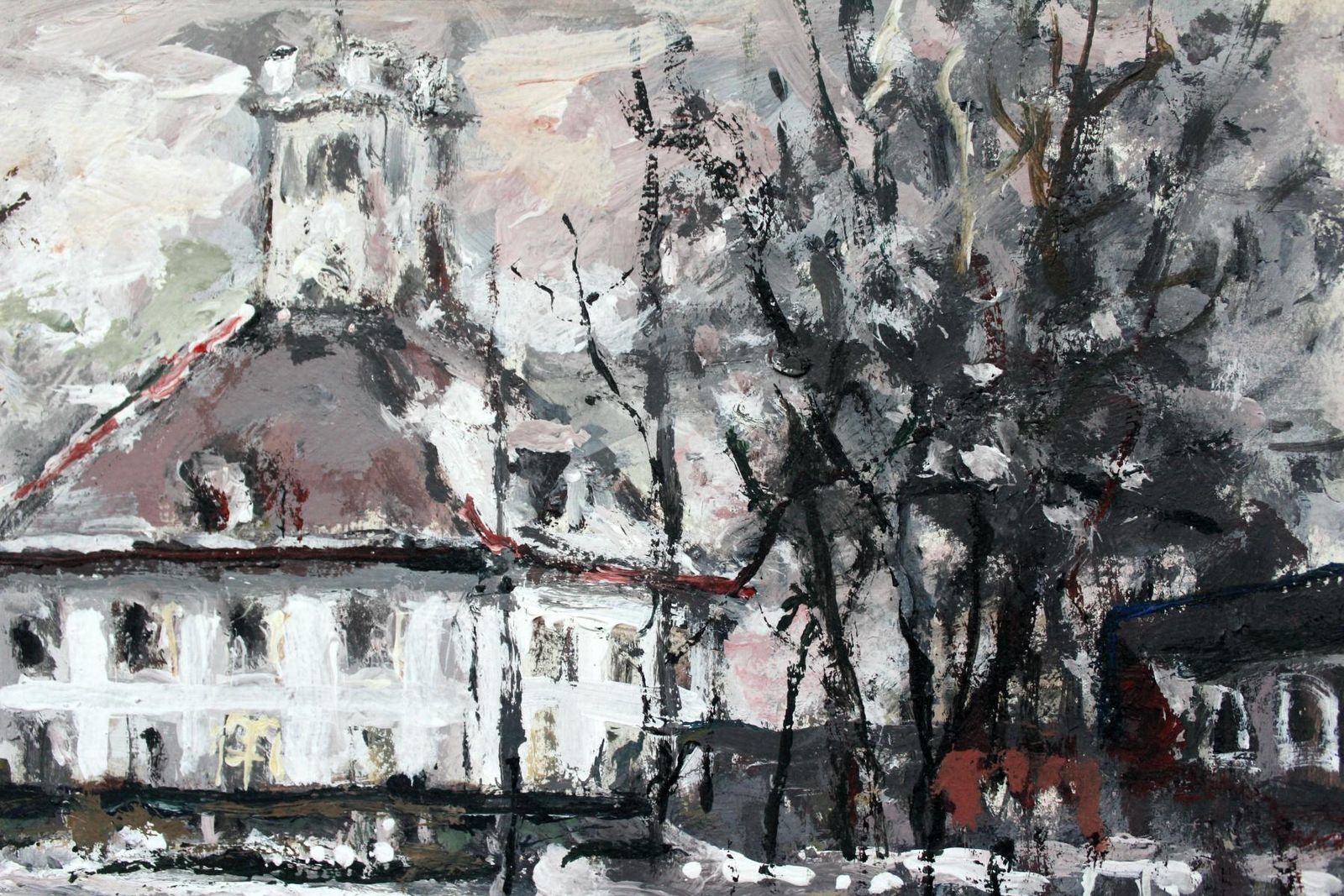 Magdalena Spasowiczsuburbs   Xxi Century, Oil On Canvas, Figurative, Landscape2002 photo for sale