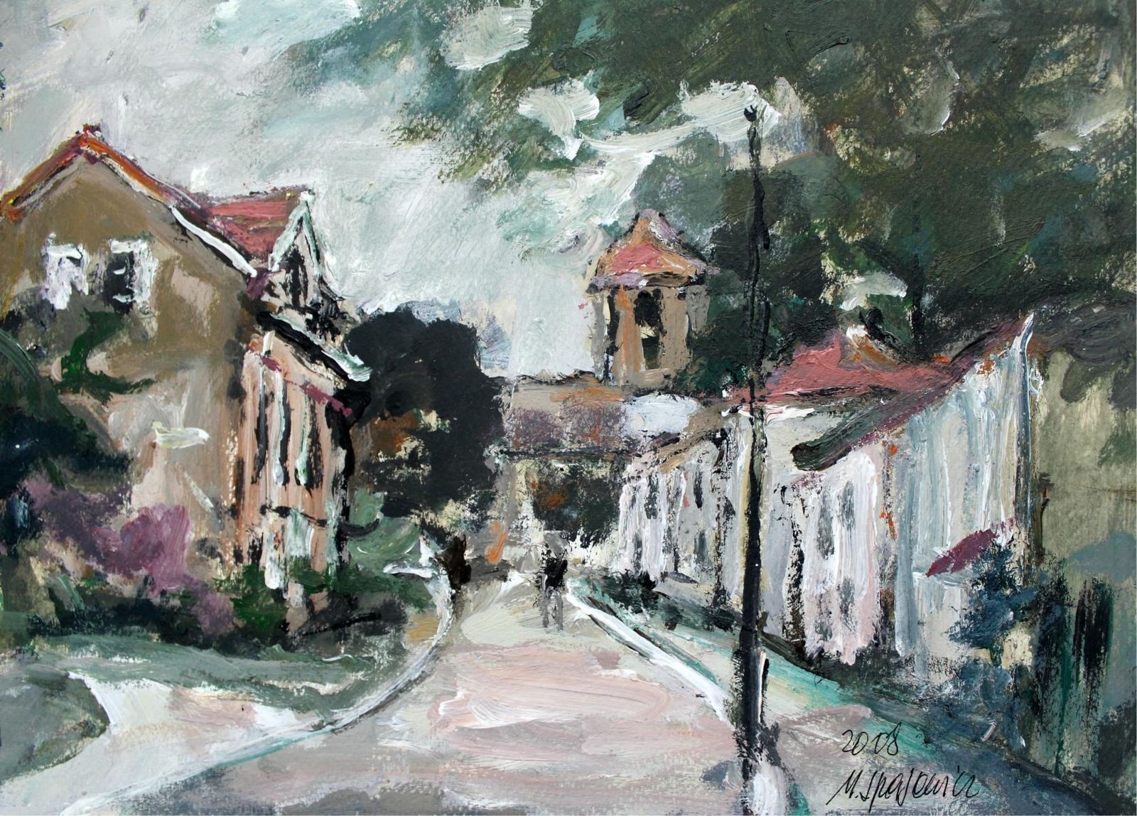Magdalena Spasowicza View   Xxi Century, Oil On Canvas, Figurative, Landscape2010 photo for sale