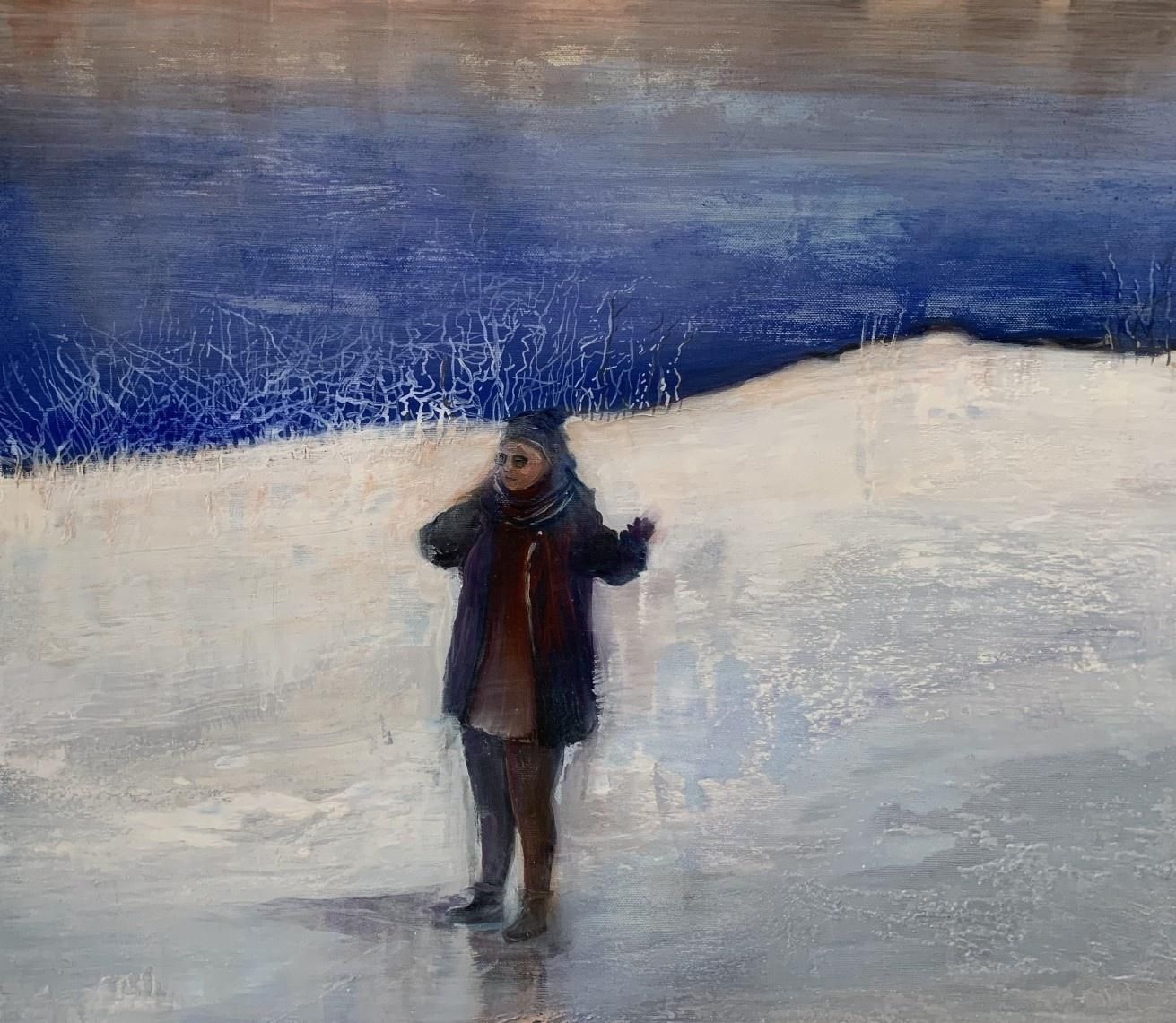 Barbara Hubertwinter In Olchowiec   Contemporary Oil Landscape Painting, Polish Artist2022 photo Art