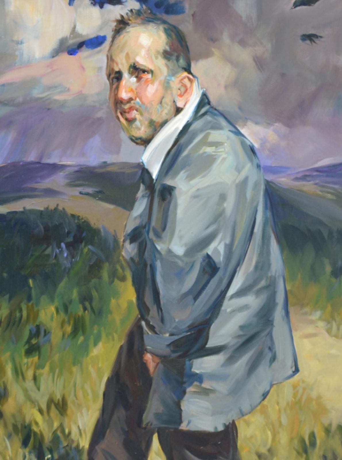 Janusz Szpytit's Going To Rain   Contemporary Portrait Oil Painting, Realistic2011 photo furniture