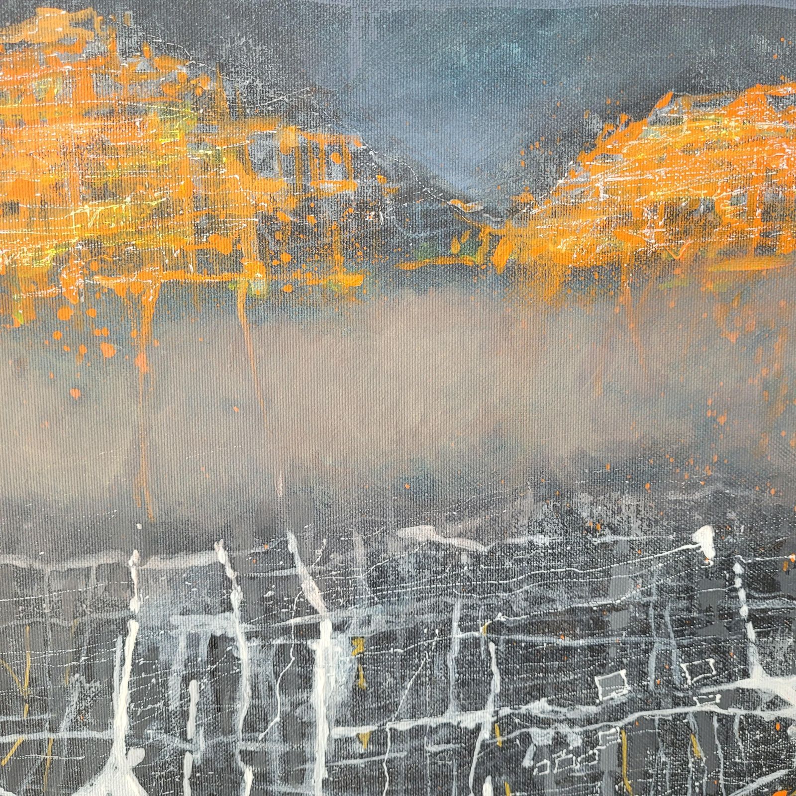 Andrzej Borowskiiversione Orancione. Vibrant Landscape, Contemporary Mountains Acrylic Painting2023 photo buy