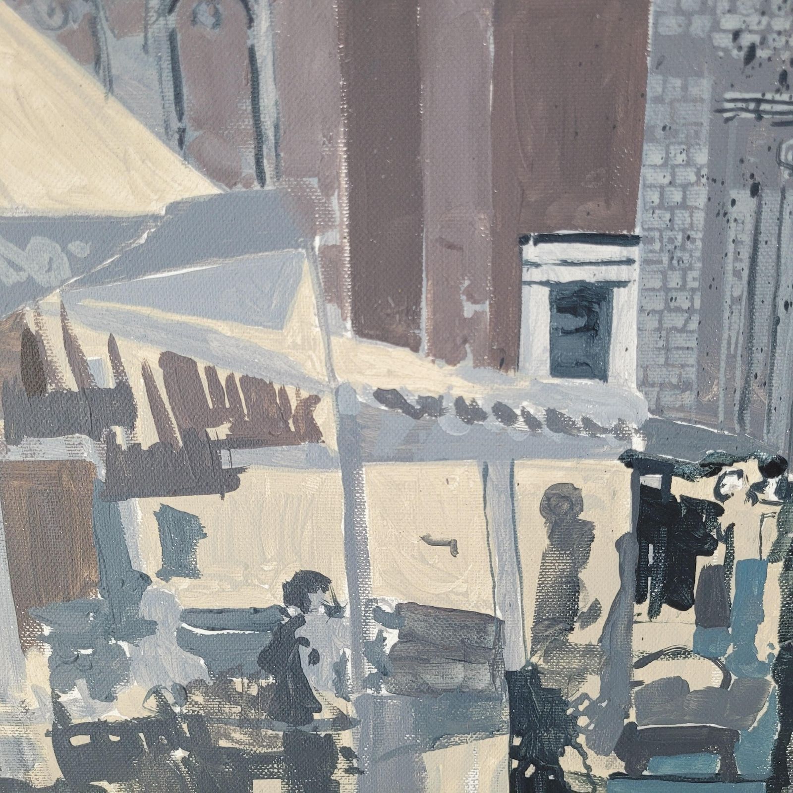 Andrzej Borowskinice II   Xxi Century, Contemporary Acrylic Painting, Landscape, City View2019 photo vintage