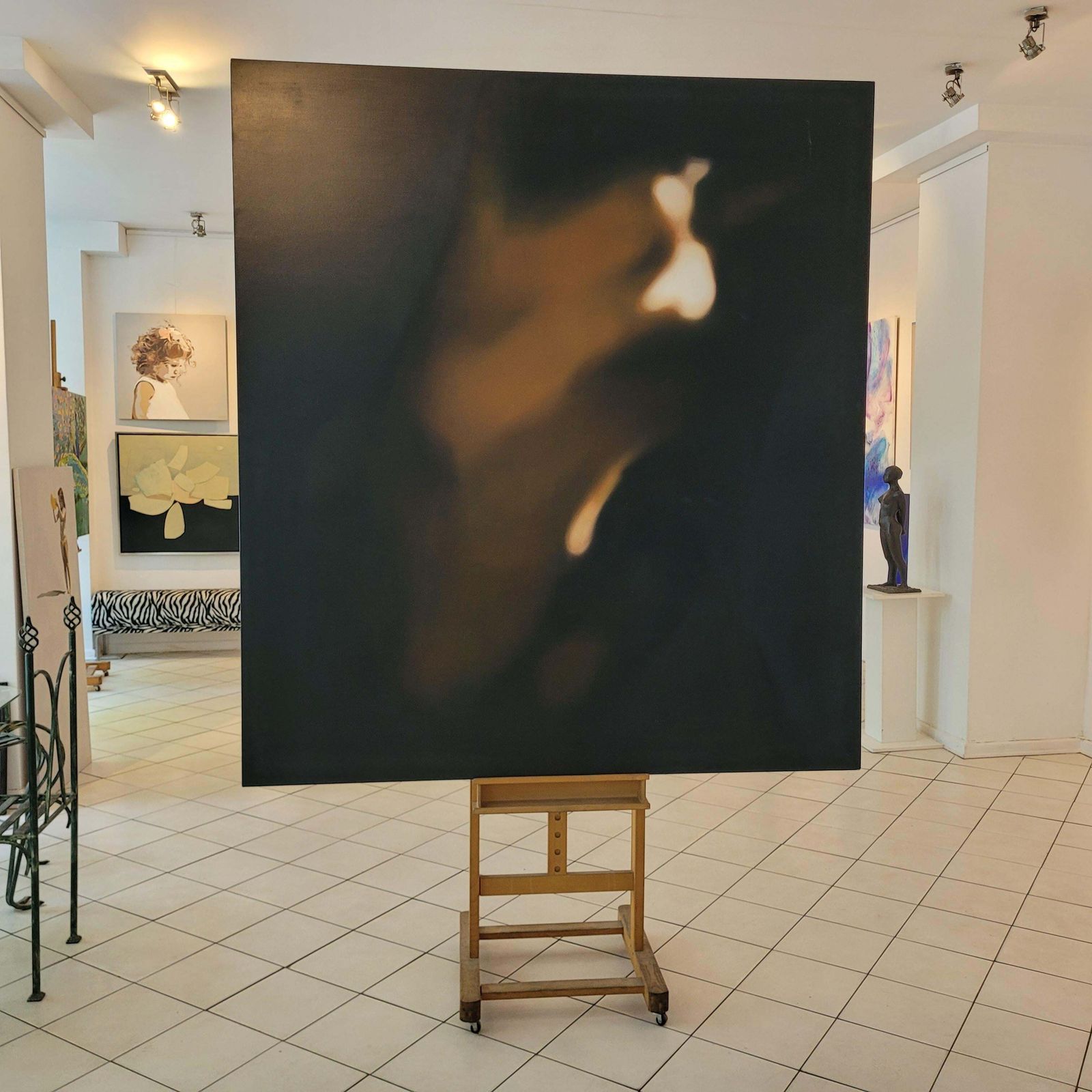 photo for sale Klaudia Latauntitled   Contemporary Dark Oil Abstract Painting, Young Art, Polish Artist2017