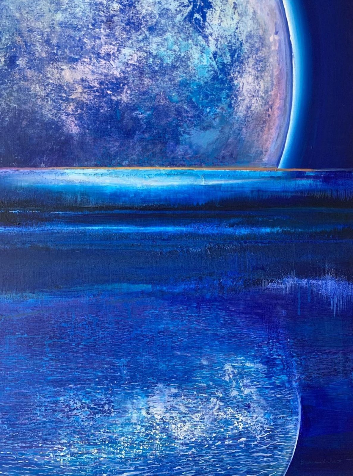 Barbara Hubertfull Moon. Contemporary Acrylic Painting, Big Scale, Polish Artist2020 photo 2466.0