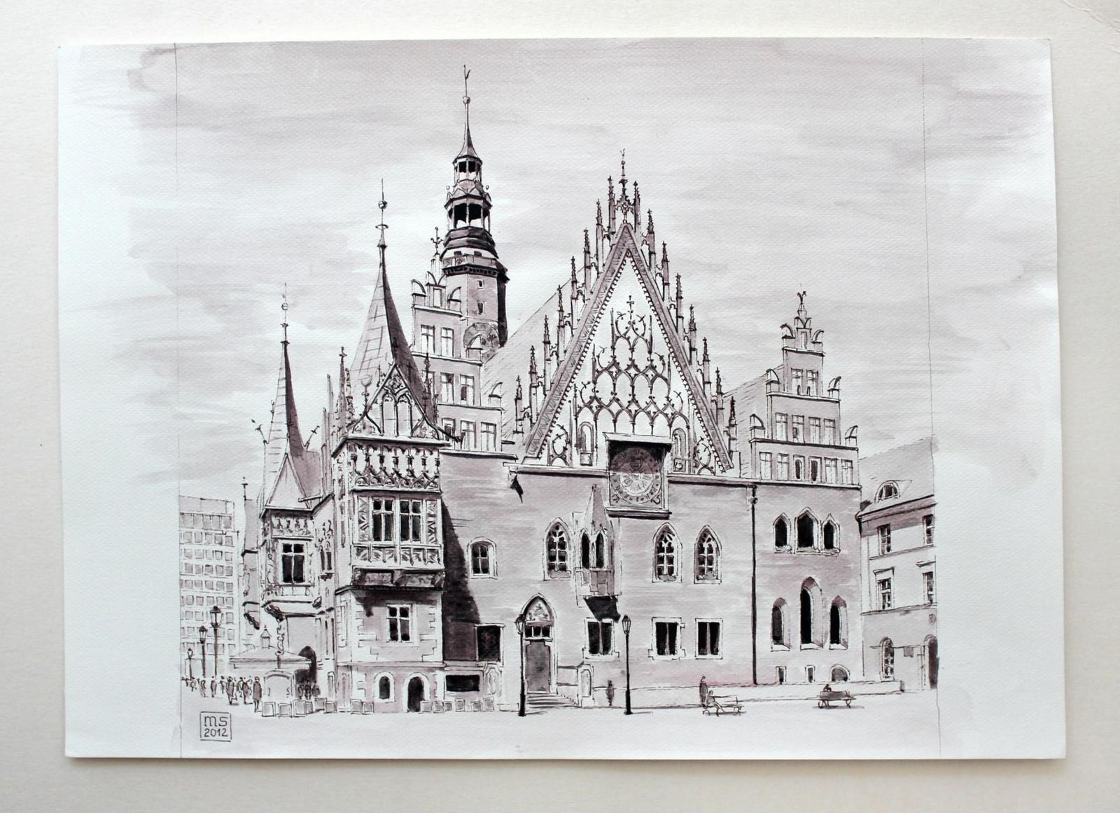 Mariusz Szałajdewiczwroclaw   Contemporary Watercolor & Ink Landscape Painting, Architecture2012 photo Art