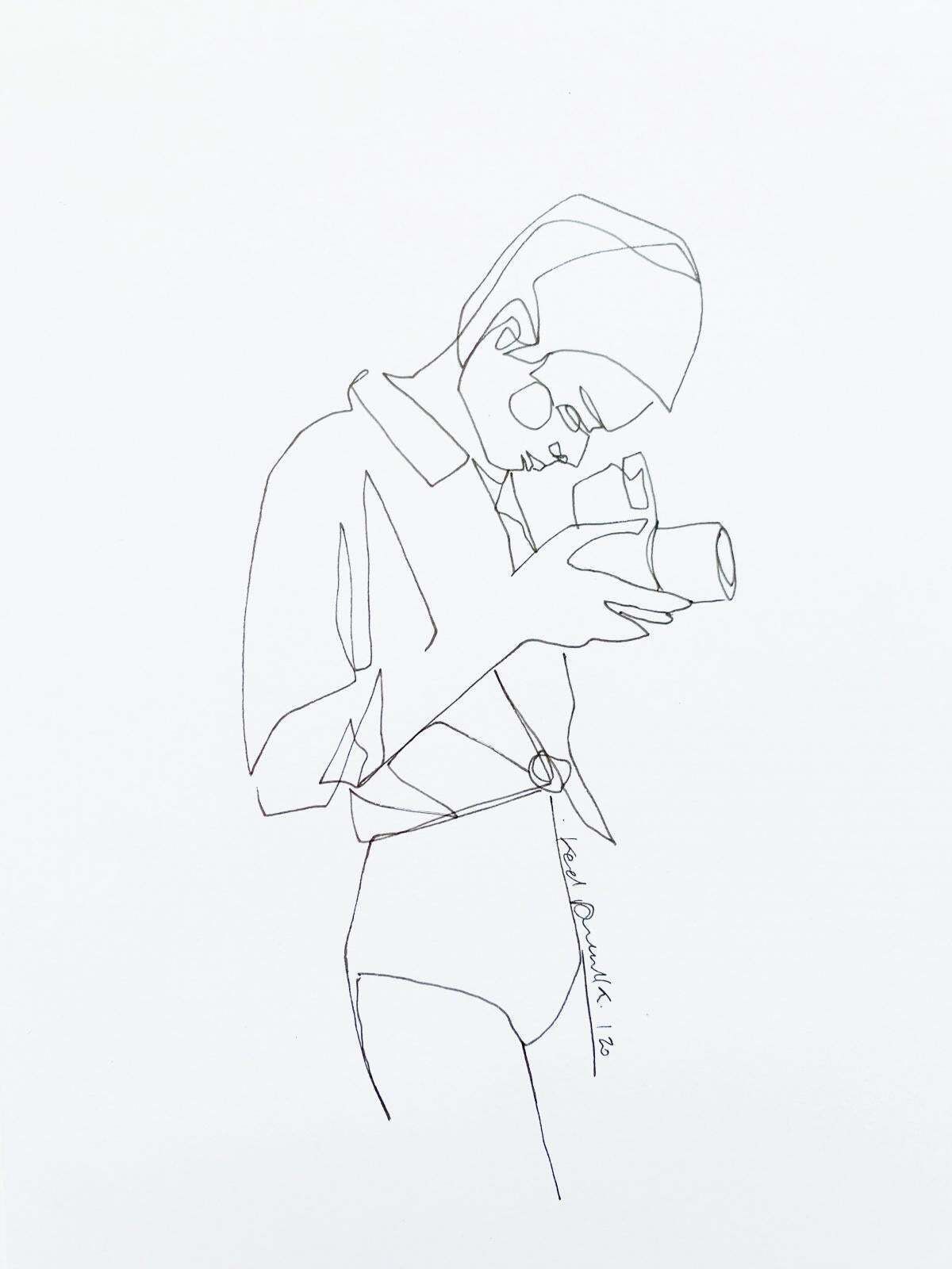Karol Drzewieckiuntitled   Drawing, Young Artist, Minimalistic, Black & White, Single Line2020