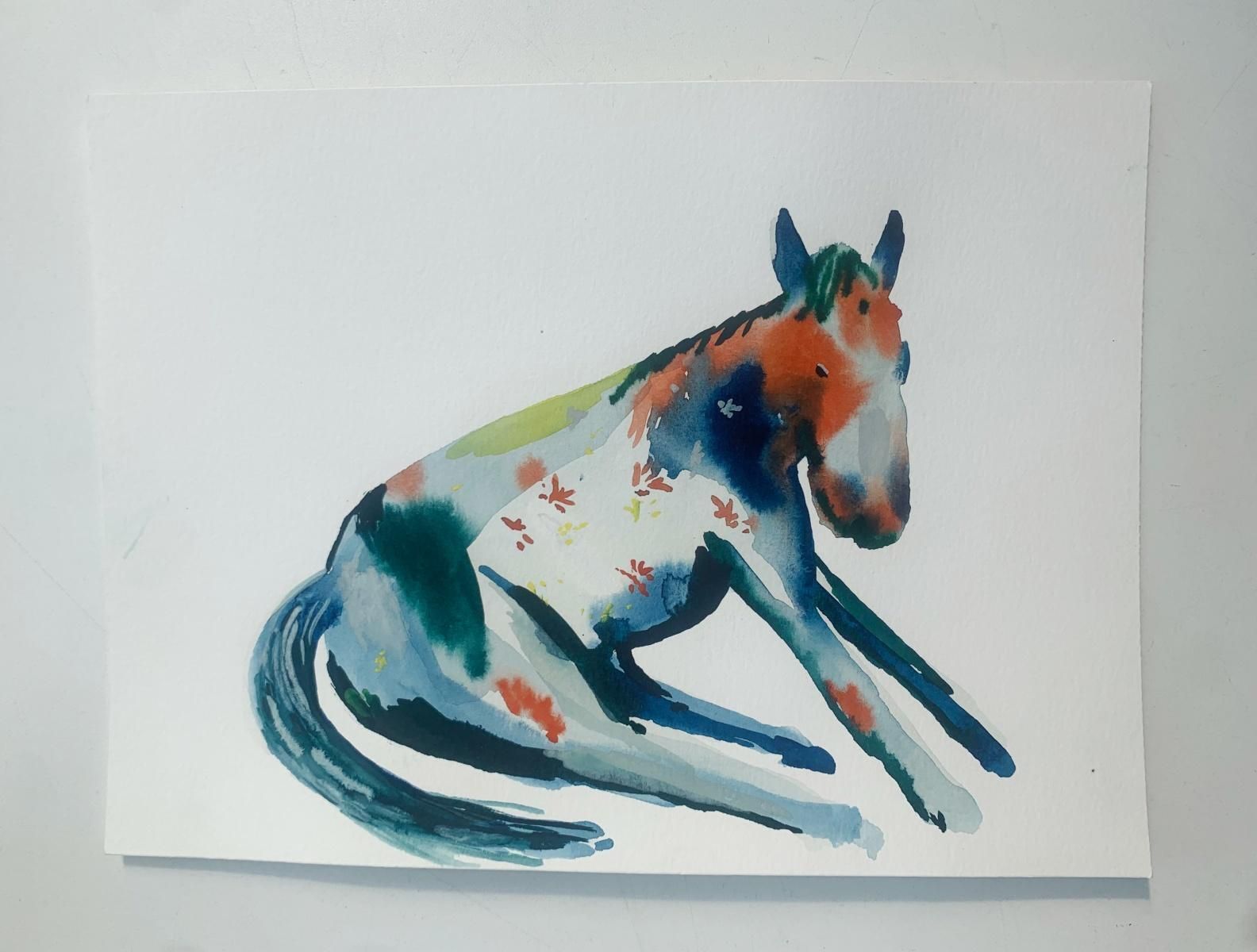 Hanna Ilczyszynuntitled. Monochromatic Figurative Watercolor Drawing, Polish Art2024 photo Art