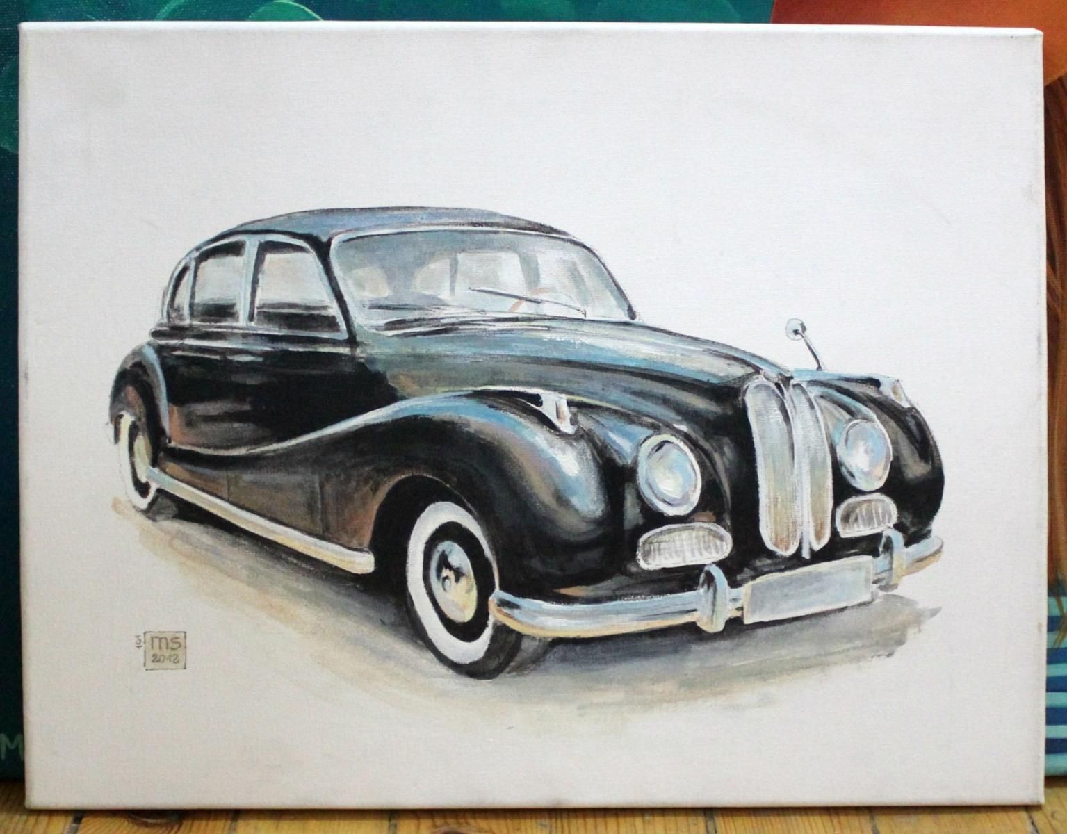 Mariusz Szałajdewiczbmw 502 (1954)  Xxi Century, Contemporary Acrylic Painting, Vehicle, Car2012 photo furniture