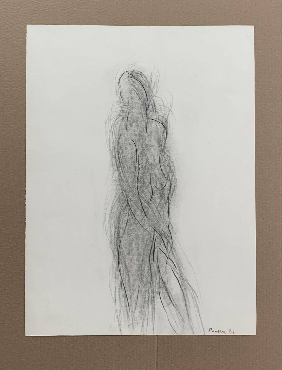 Antoni Janusz Pastwauntitled   Contemporary Pencil Drawing, Figurative, Minimalistic, Black & White1990 photo furniture