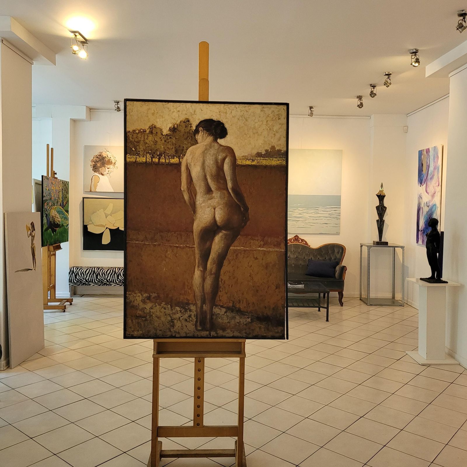 Art Katarzyna Szydlowskastanding One. Contemporary Figurative Oil Painting, Subtle Female, Polish Artist2002 photo