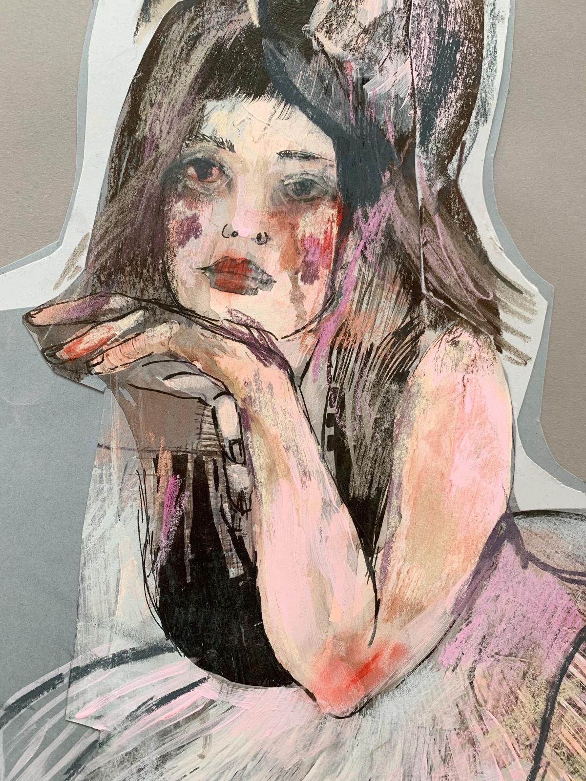 Paulina Maksjanthoughtful   Woman, Figurative Drawing, Pastel Colours, Female Figure2020 photo 425.0