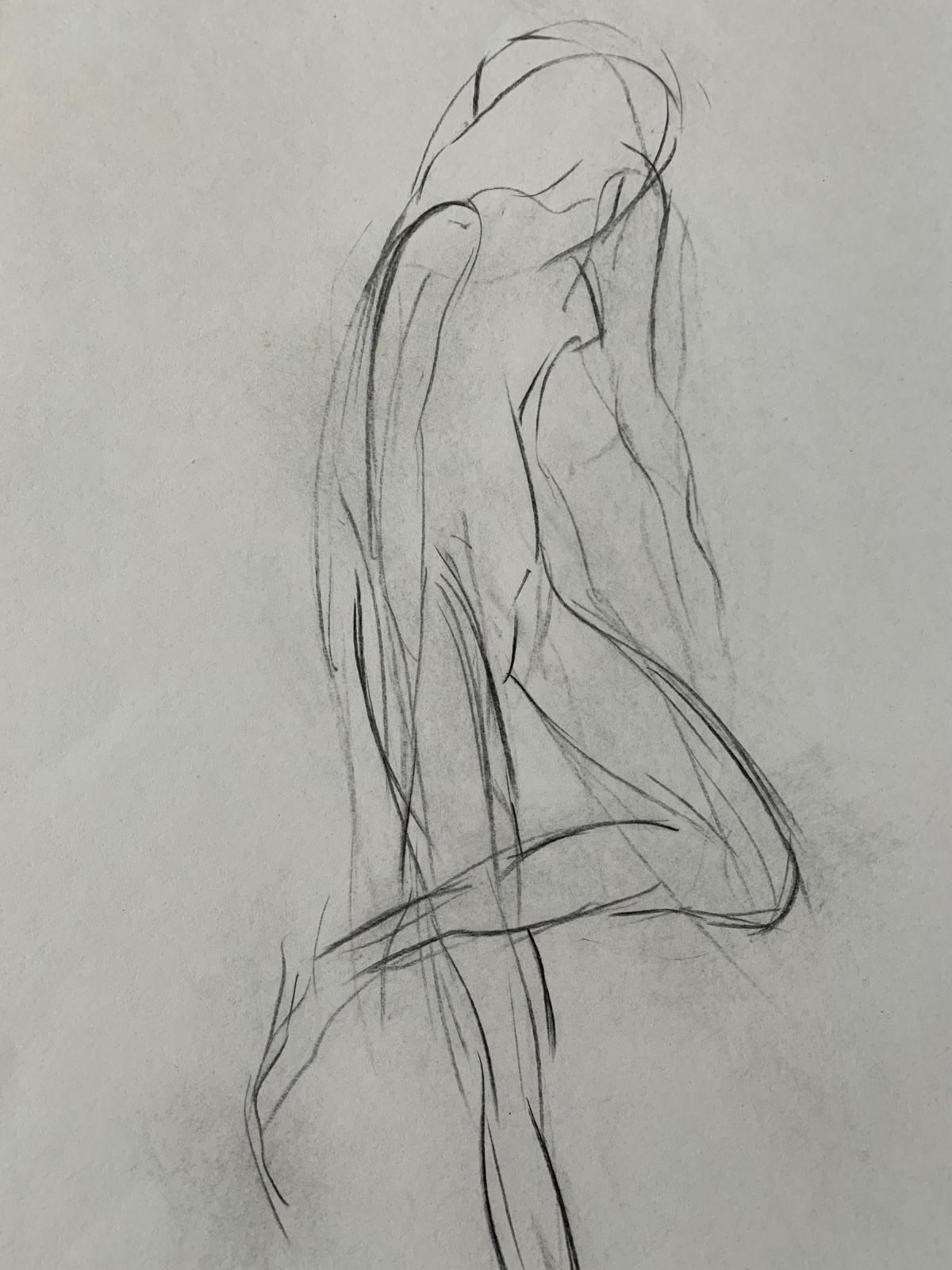 Antoni Janusz Pastwauntitled   Contemporary Pencil Drawing, Figurative, Minimalistic, Black & White1992 photo for sale