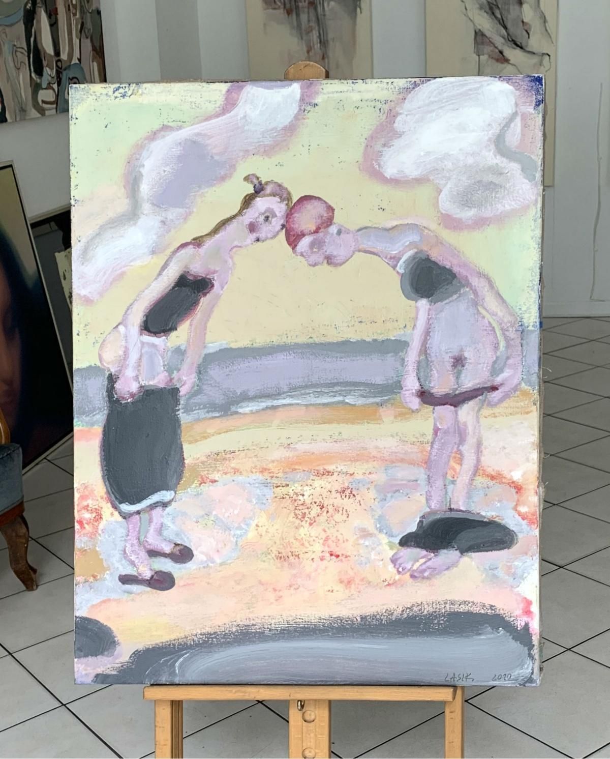 Paweł Lasikbeach In Dębowa Góra   Xxi Century, Figurative Painting, Pastel Colours2010 photo furniture