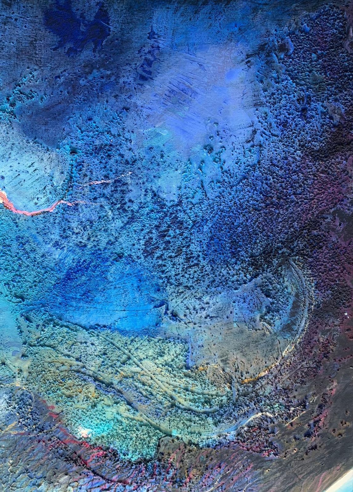 Barbara Huberta Planet 2. Contemporary Acrylic Painting, Cosmos, Big Scale, Polish Artist2019 photo furniture