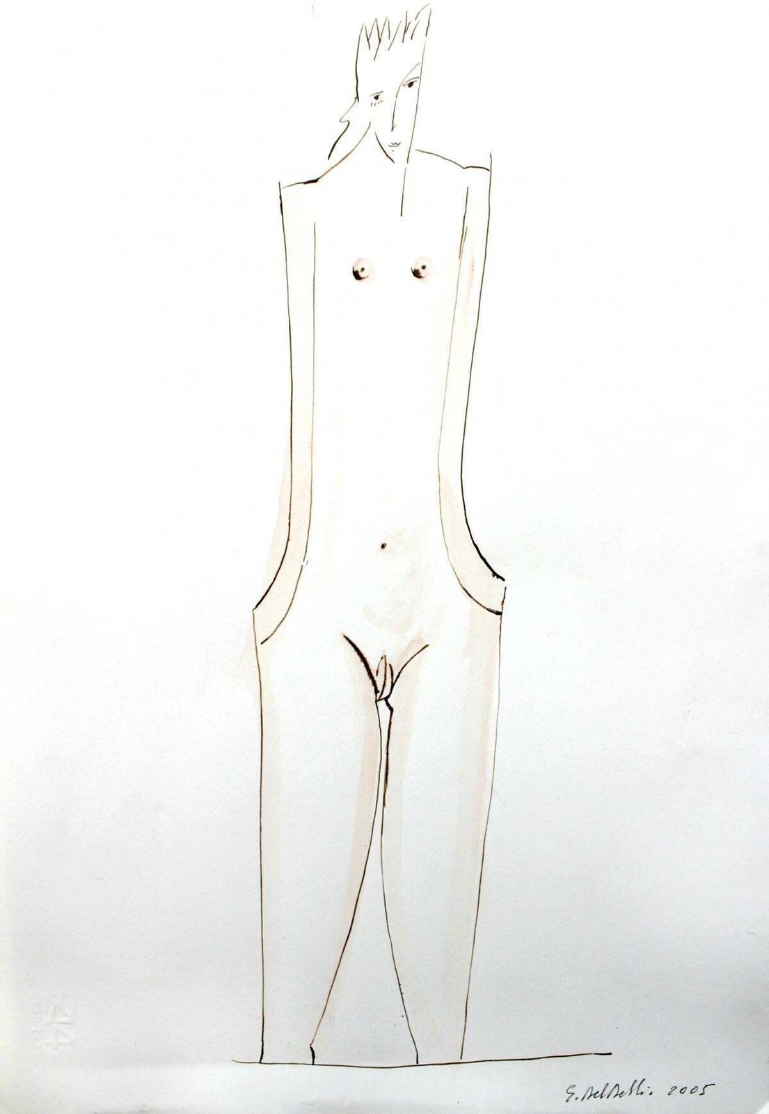 Giuseppe Del Debbionude   Xxi Century, Contemporary Figurative Drawing, Nude, Black And White2005
