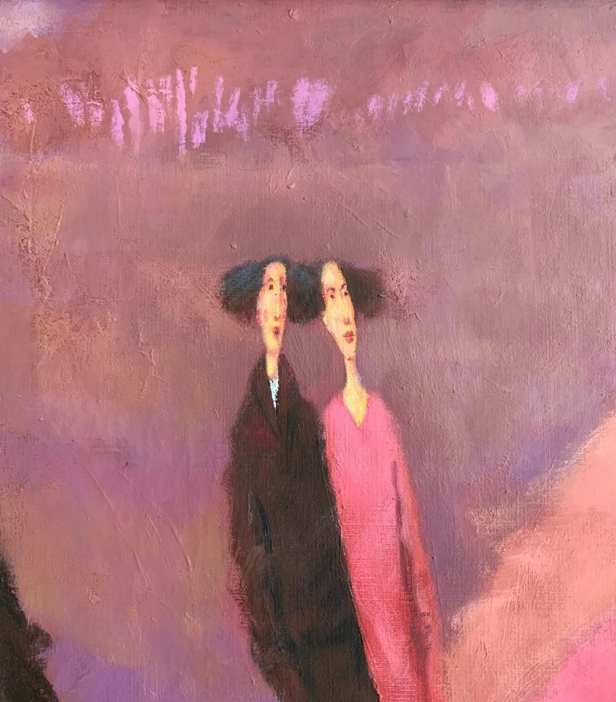 Waldemar Marszałeka Ball. Figurative Oil On Canvas Painting, Monochromatic Red, Polish Artist2000 photo furniture