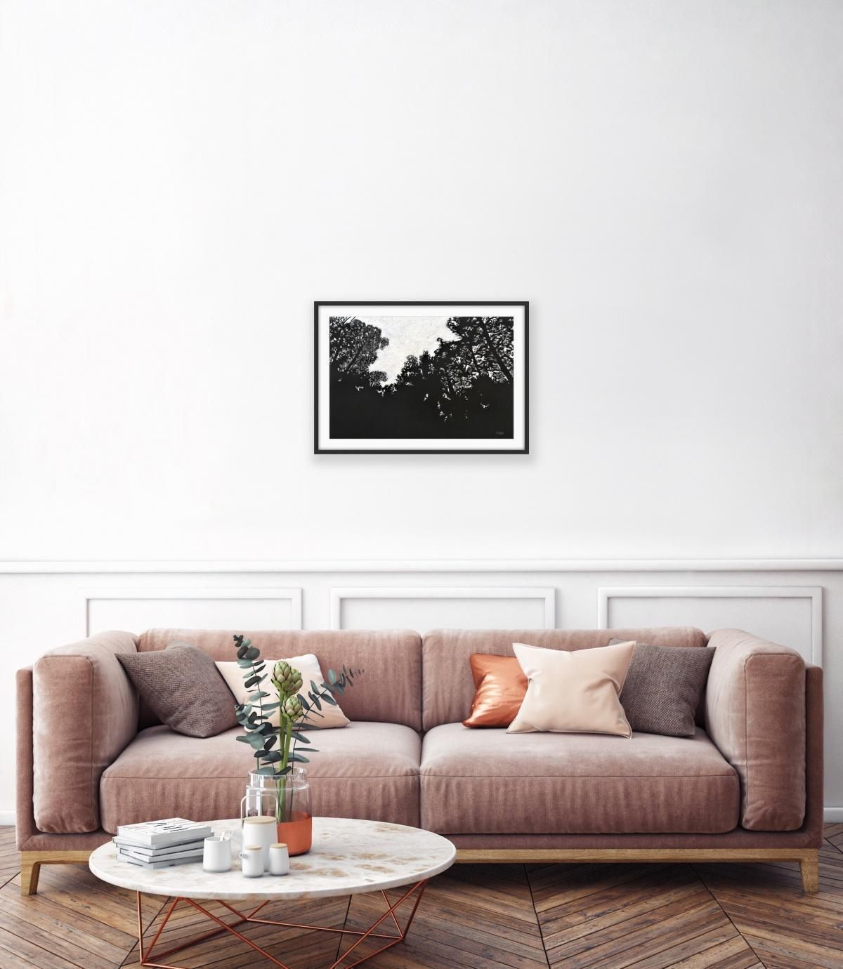 Maka Cieleckain Front Of The House   Xxi Century, Contemporary Pastel Drawing, Landscape2017 photo for sale