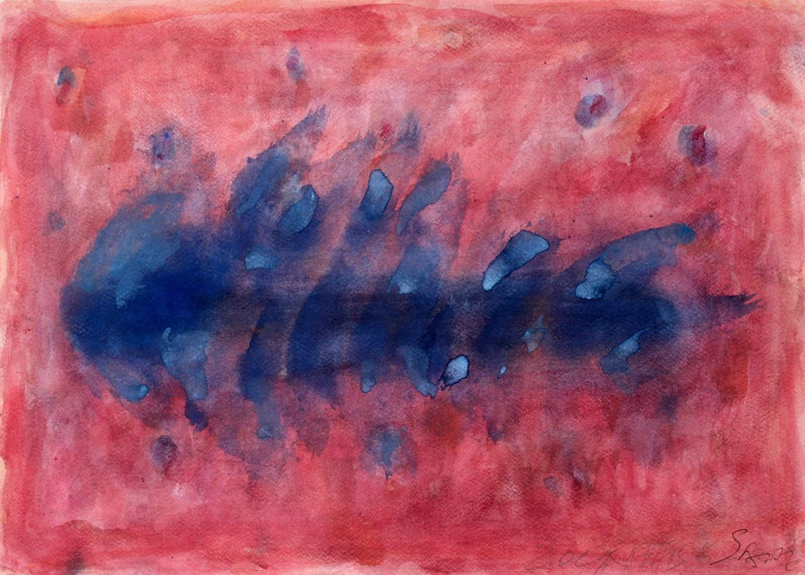 Wojciech Sadleyichtios   XX Century, Contemporary Abstract Watercolor Painting, Bright Colors 2000