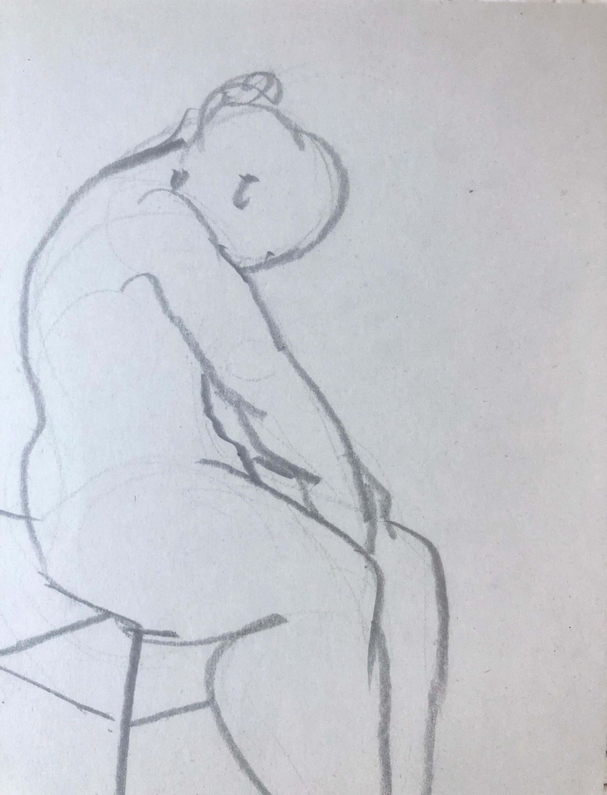 Jose Antonio Herrera Alcazar Nude Woman Pencil On Paper Artwork 2015 photo buy