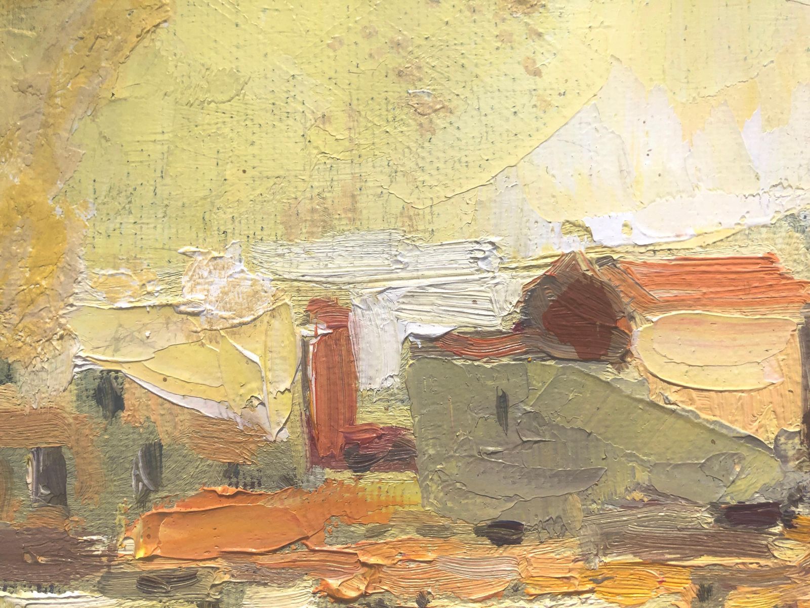 Josep Marfa Guarro Catalan Harbor Mediterranean Boats Post Impressionist Oil Painting Costa Brava 1990s photo Art