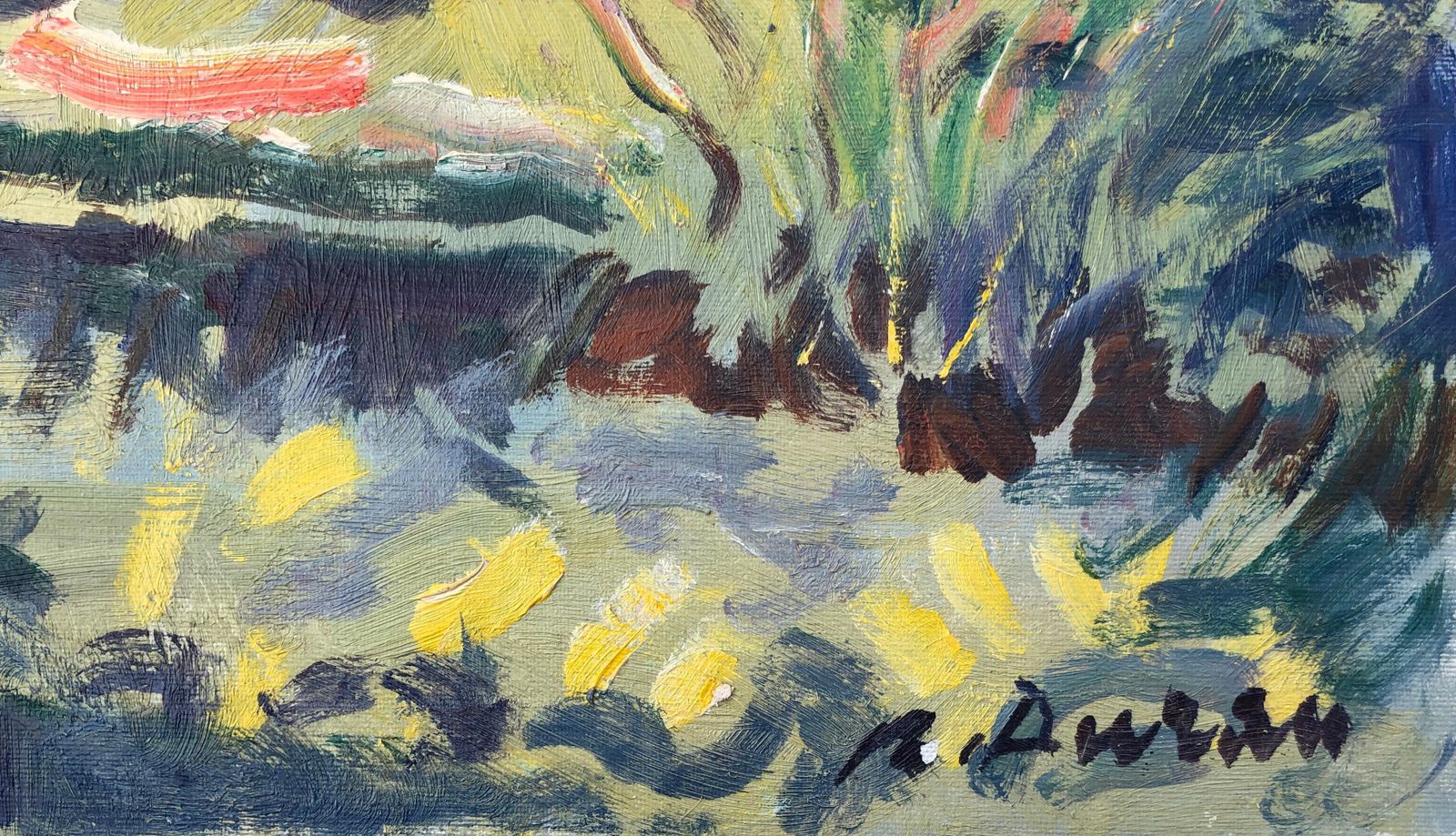 Rafael Duran Benet Lovers In The Forest Oil Painting European Art Landscape C.1990 photo furniture