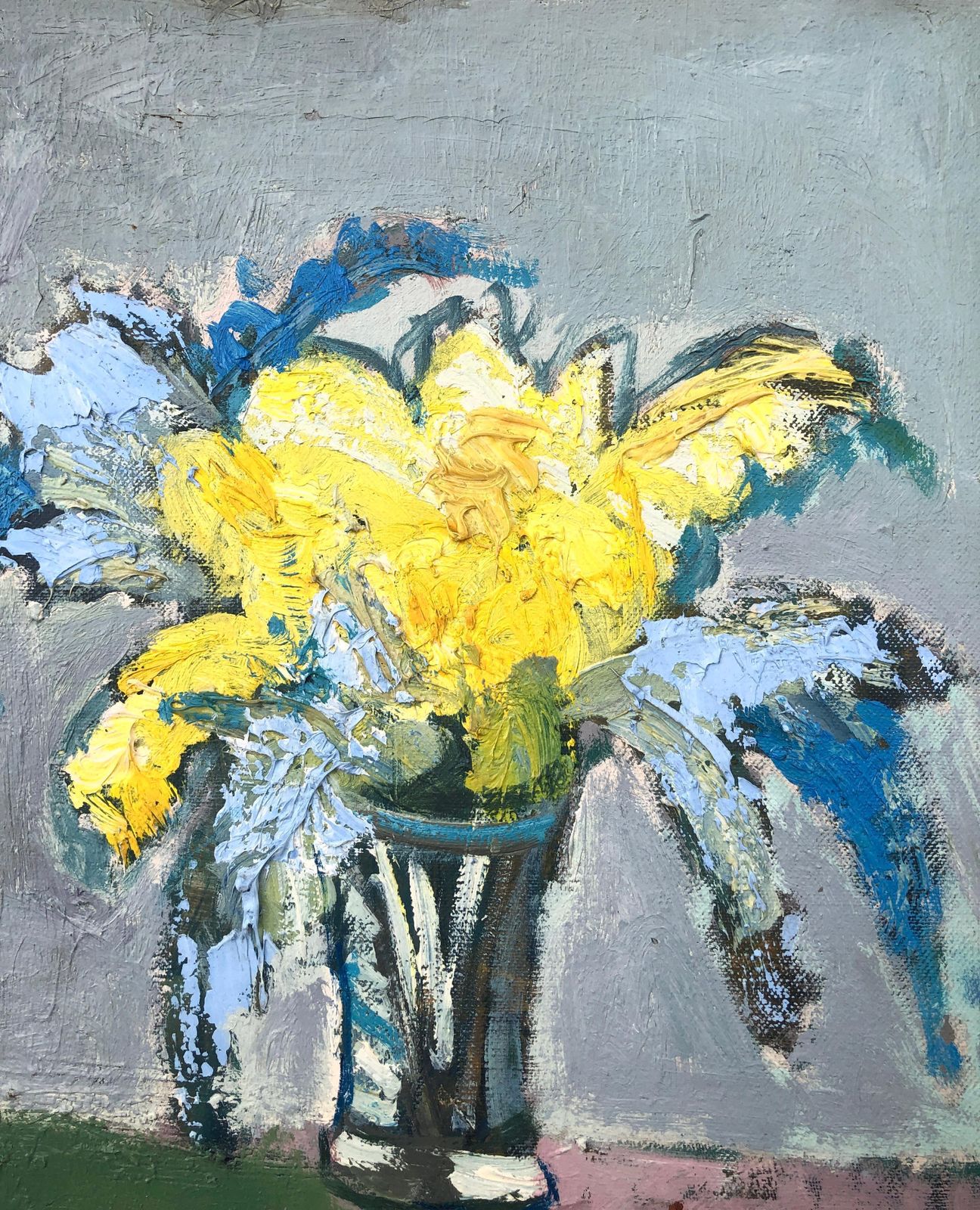 Jordi Curos – Stilleven Met Bloemen, Olieverf Op Doek, Fauvistisch, Ca. 1980 photo buy