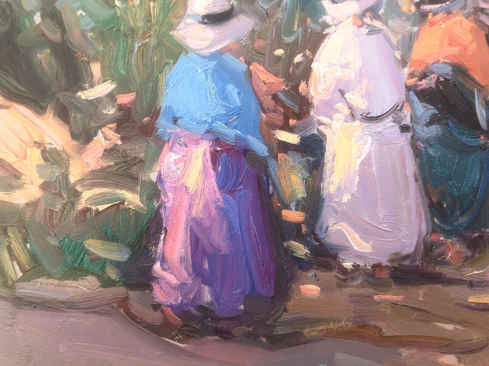Gabriel Casarrubios Spanish Mediterranean Picnic Scene By The Sea Post Impressionist Oil Painting C.2000 photo vinterior