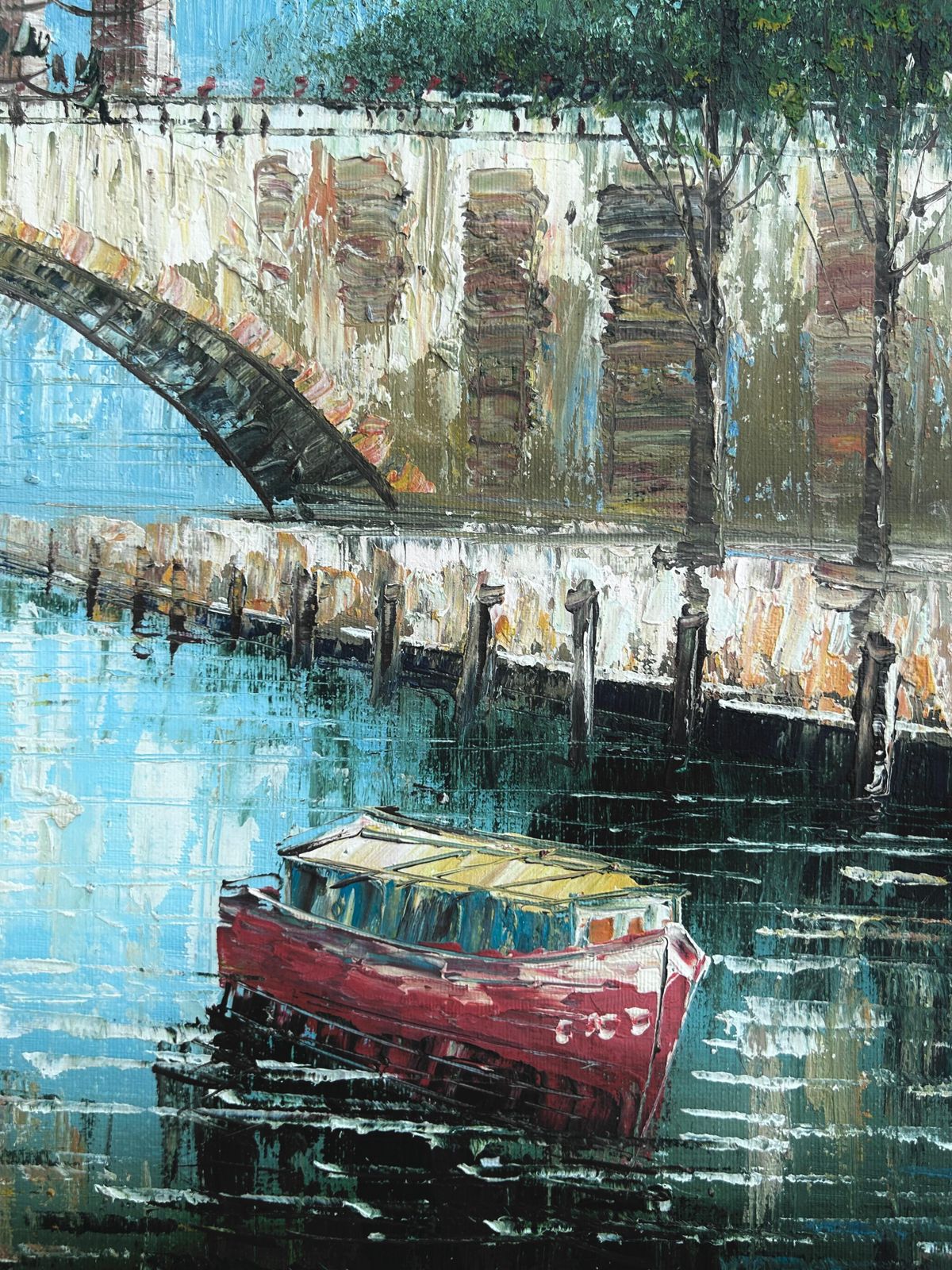 Caroline Burnnet Paris France Oil On Canvas Painting Urbanscape C.1980 photo 600.0