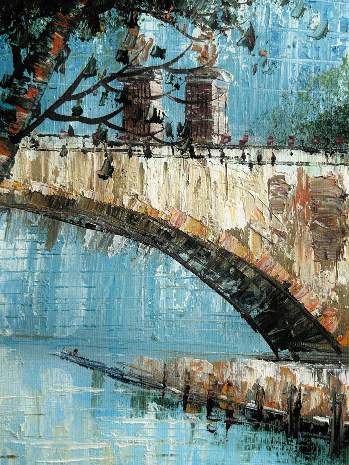Caroline Burnnet Paris France Oil On Canvas Painting Urbanscape C.1980 photo vinterior