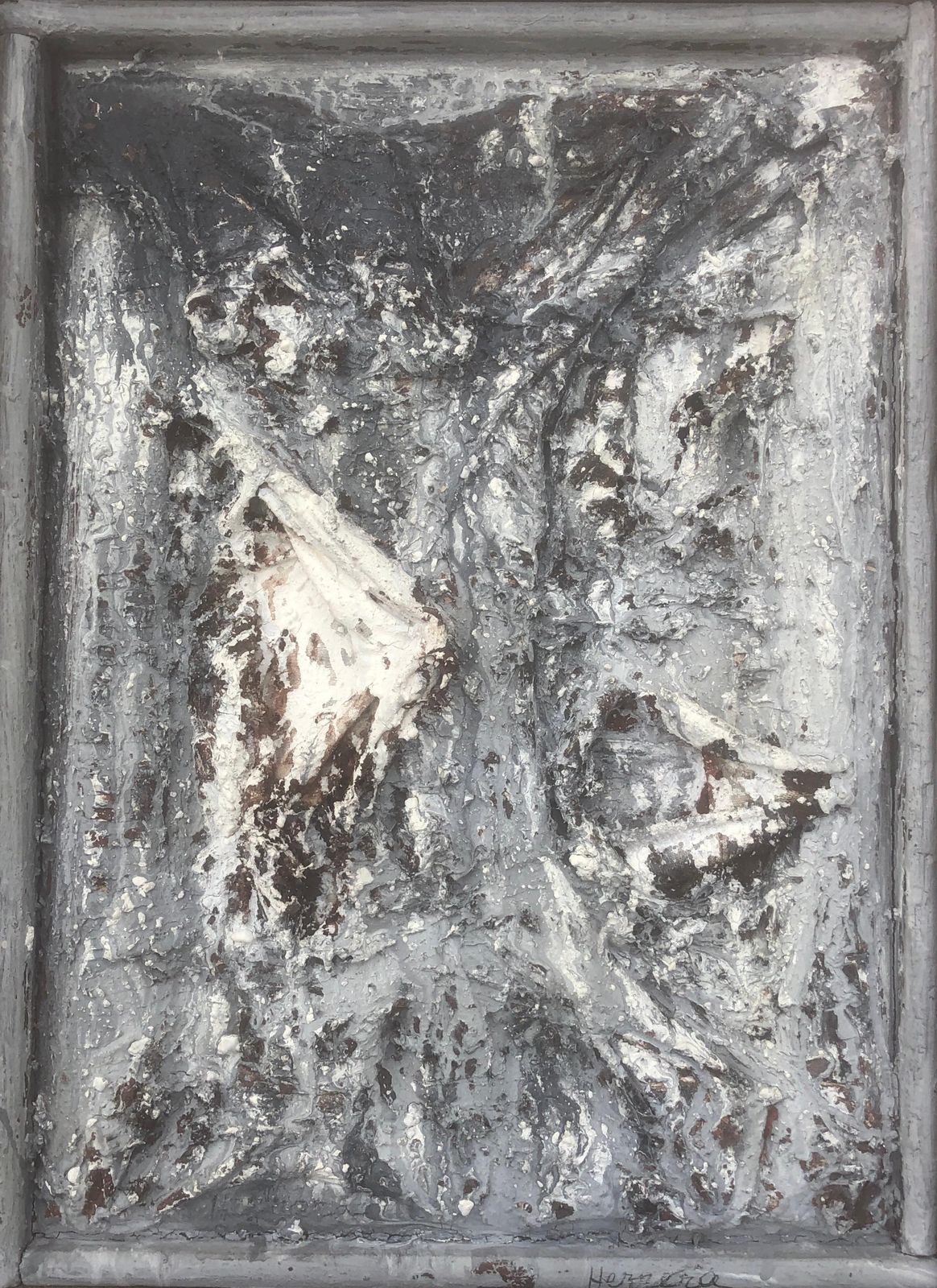 Jose Antonio Herrera Alcazar Material Abstract Oil And Collage Painting 2014